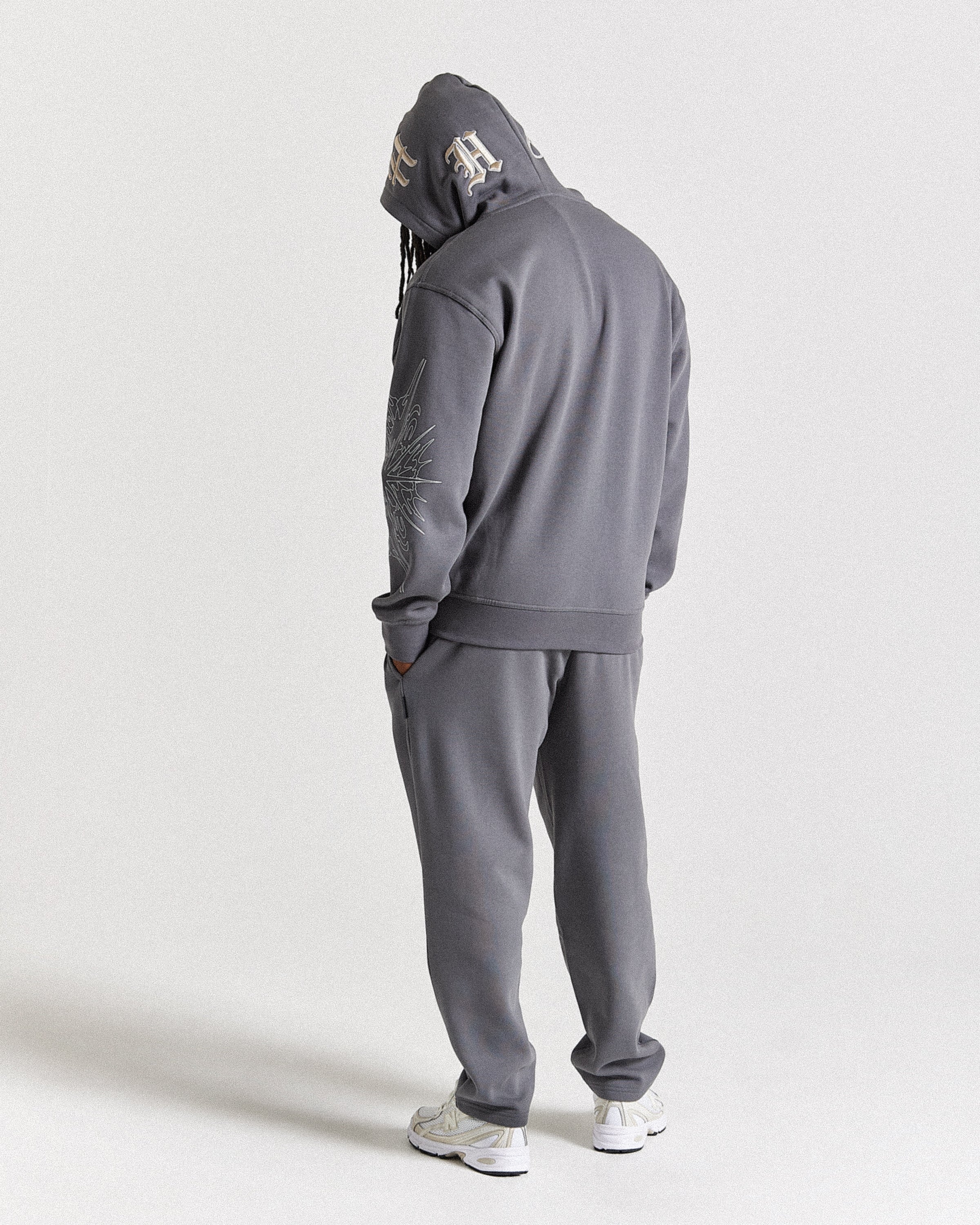 Spectral Oversized Hoodie - Grey/Cream - Image 5