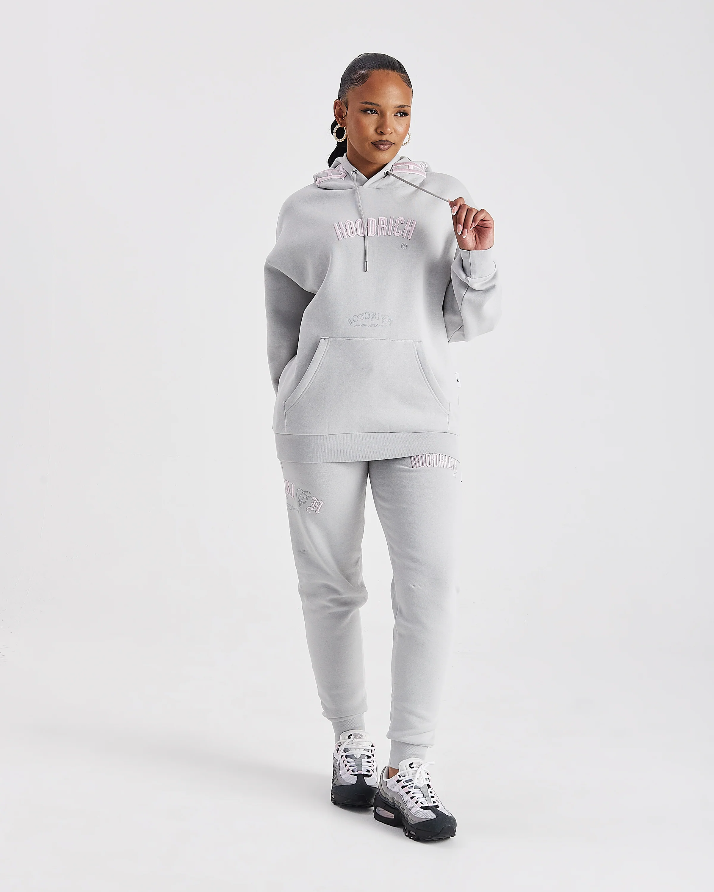 Calor Oversized Hoodie - Light Grey/Pink - Image 4