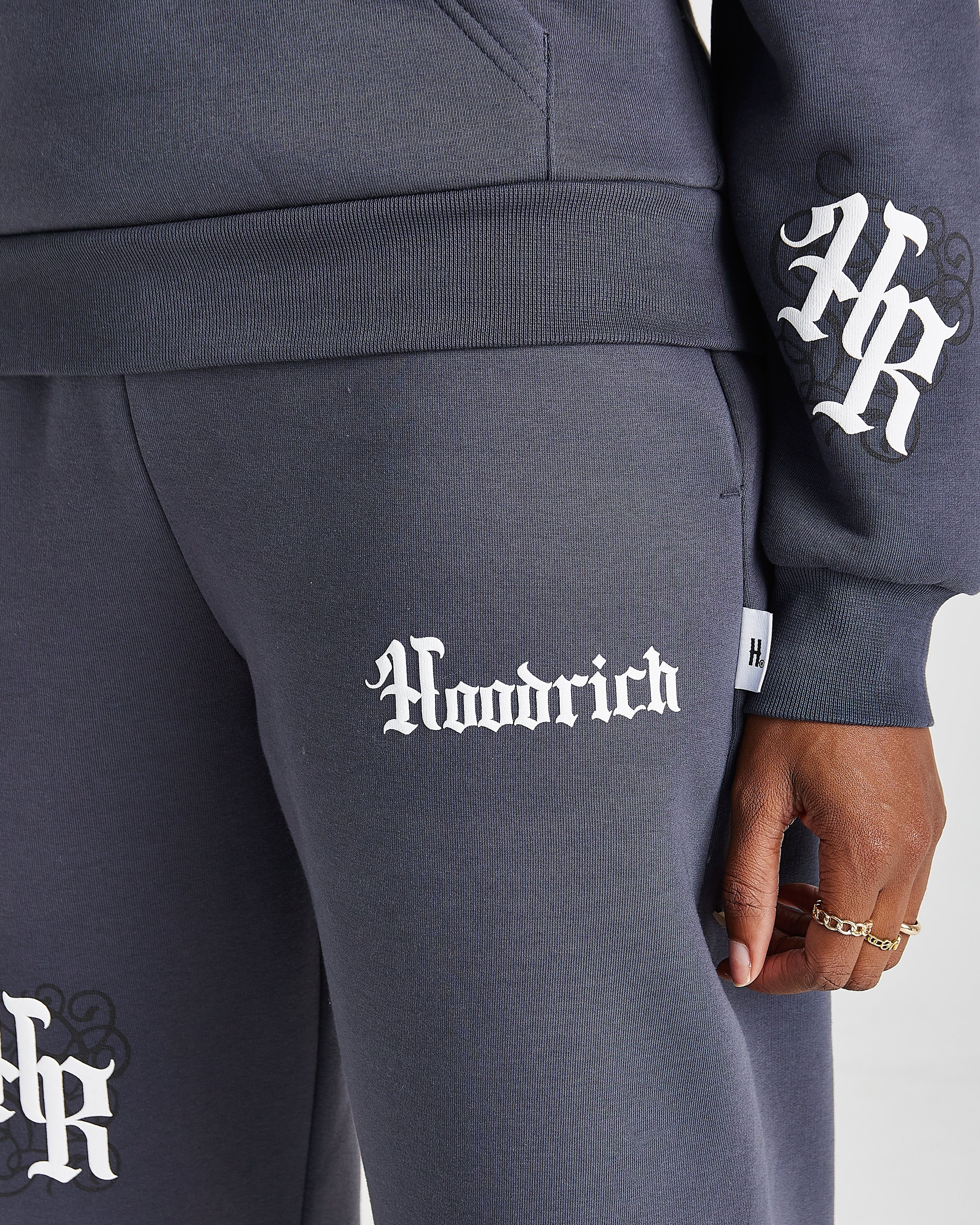 Onyx Oversized Joggers - Grey/White - Image 3
