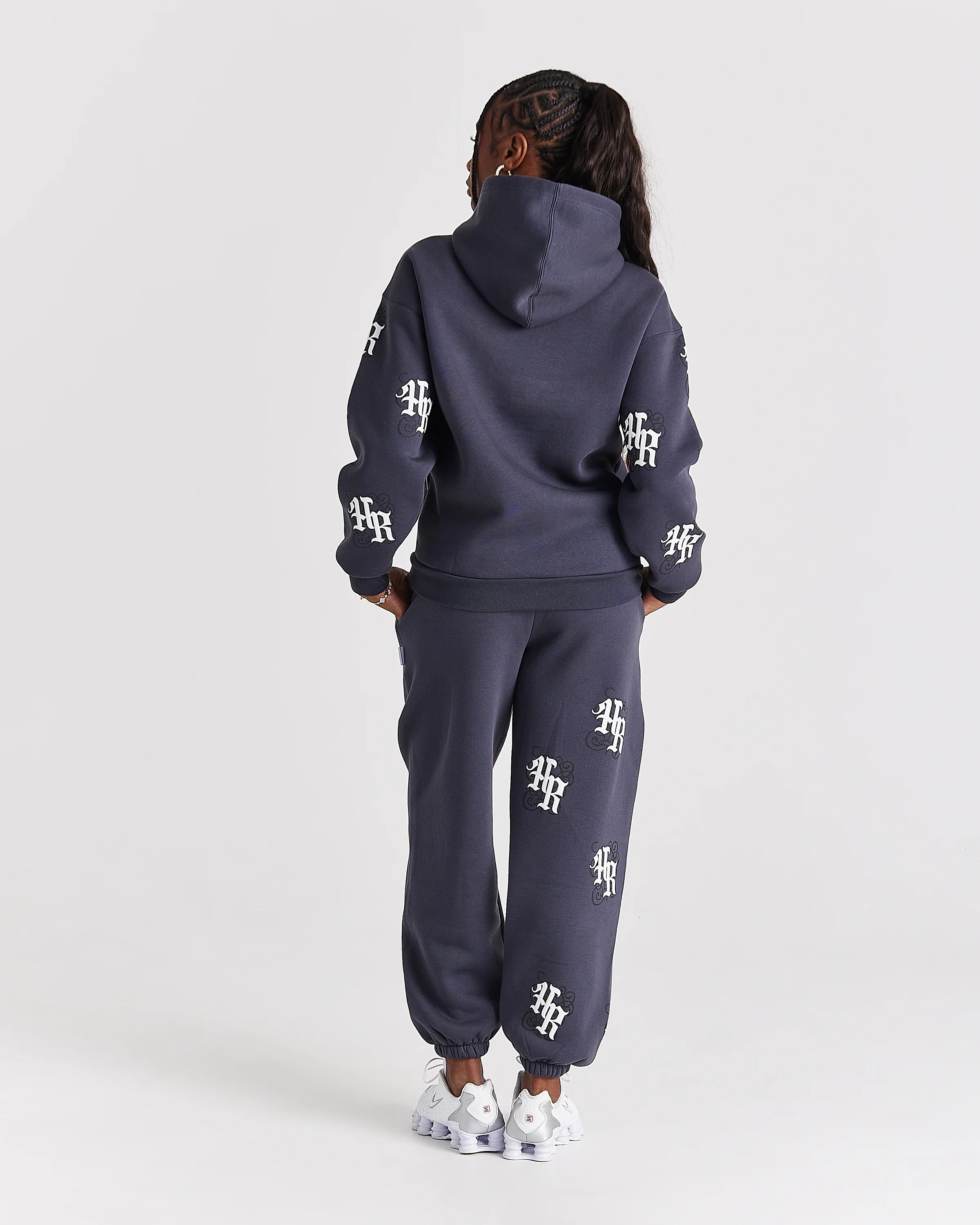 Onyx Oversized Joggers - Grey/White - Image 5