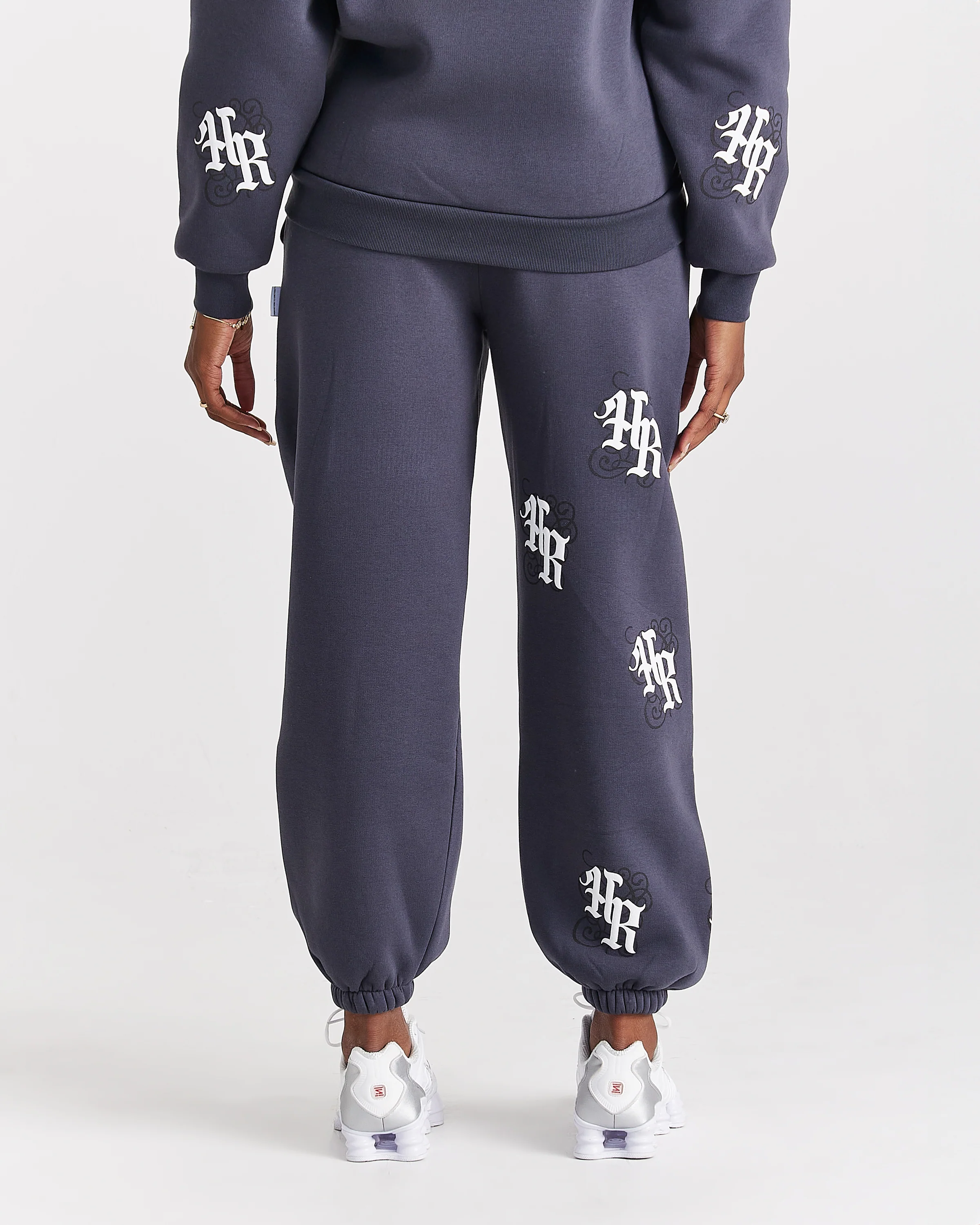 Onyx Oversized Joggers - Grey/White - Image 6
