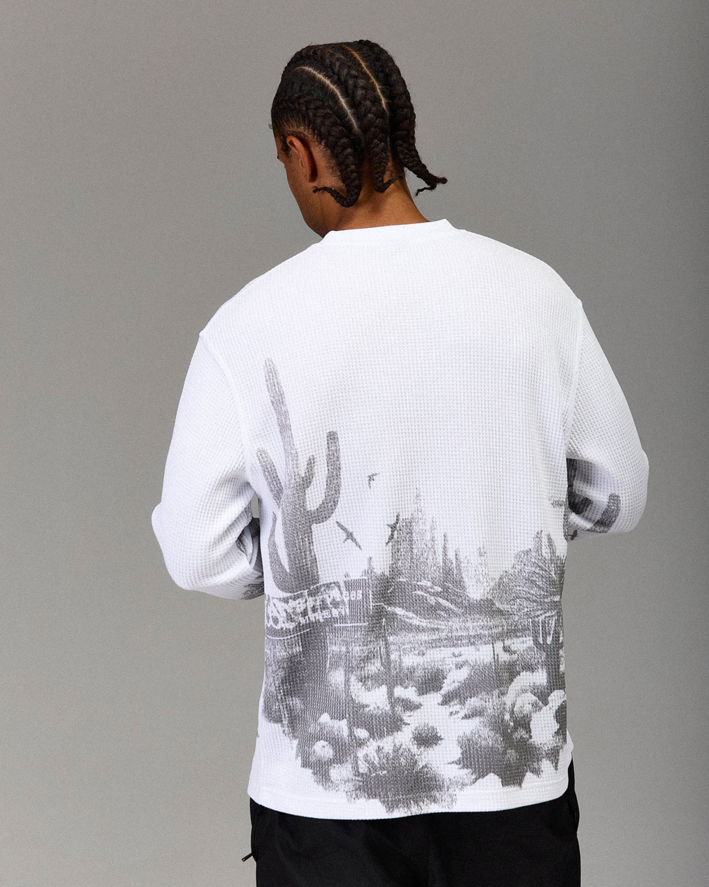 The Winner's Circle Oversized Long Sleeve T-Shirt - White/Grey - Image 3