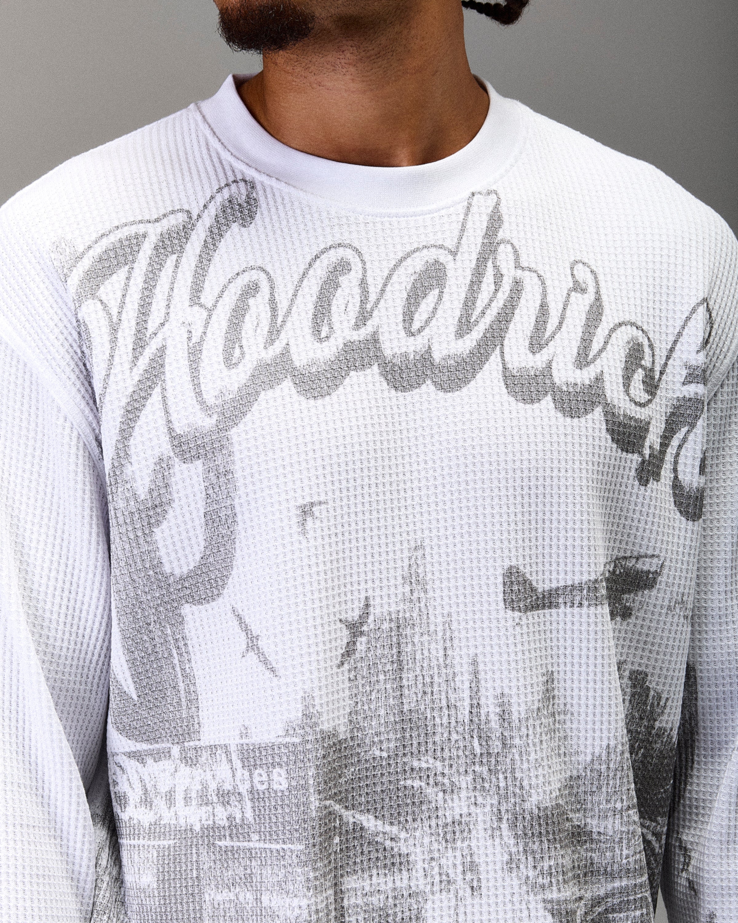 The Winner's Circle Oversized Long Sleeve T-Shirt - White/Grey - Image 4
