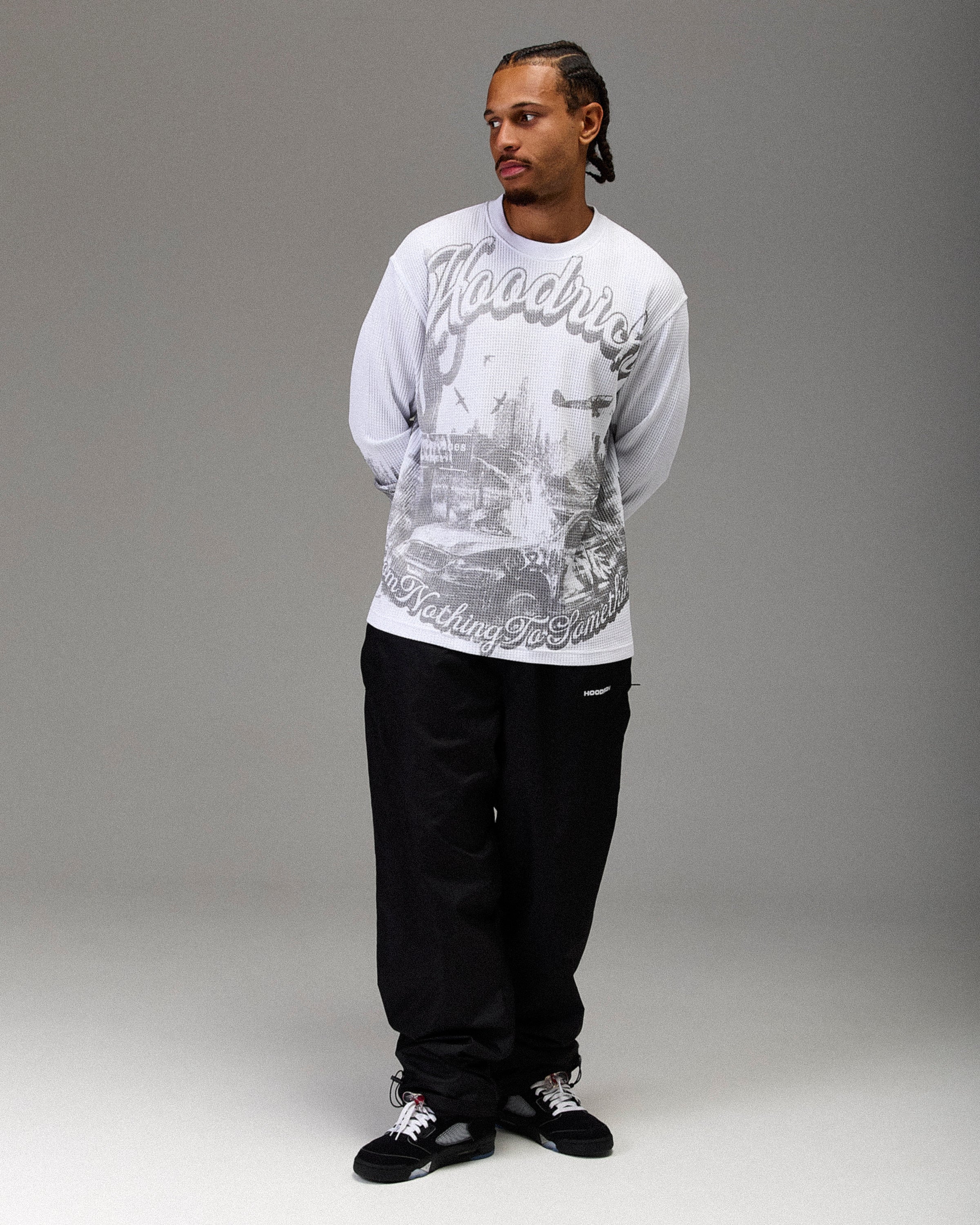 The Winner's Circle Oversized Long Sleeve T-Shirt - White/Grey - Image 8