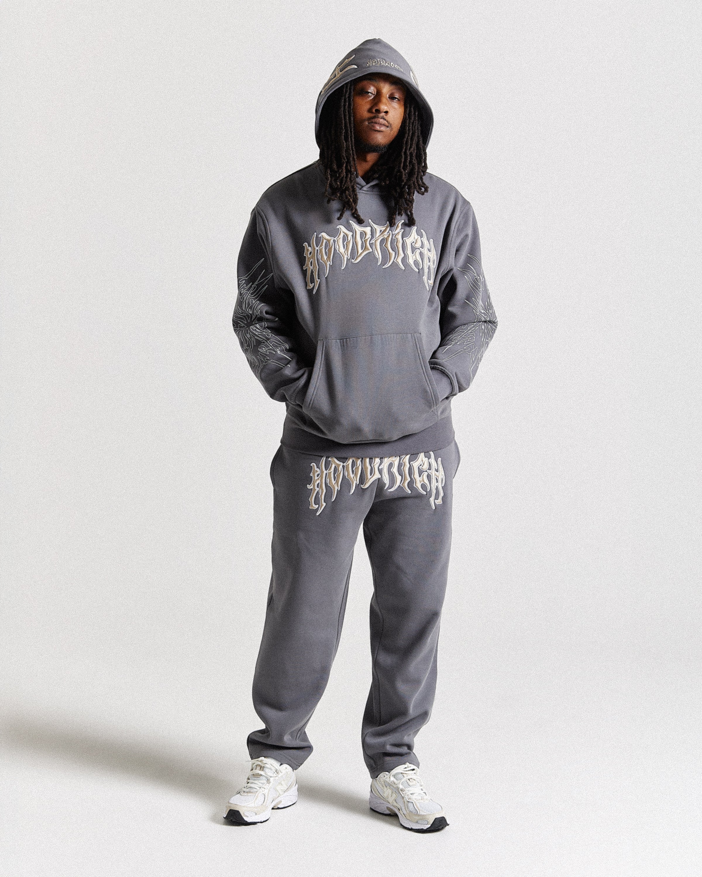 Spectral Oversized Joggers - Grey/Cream - Image 2