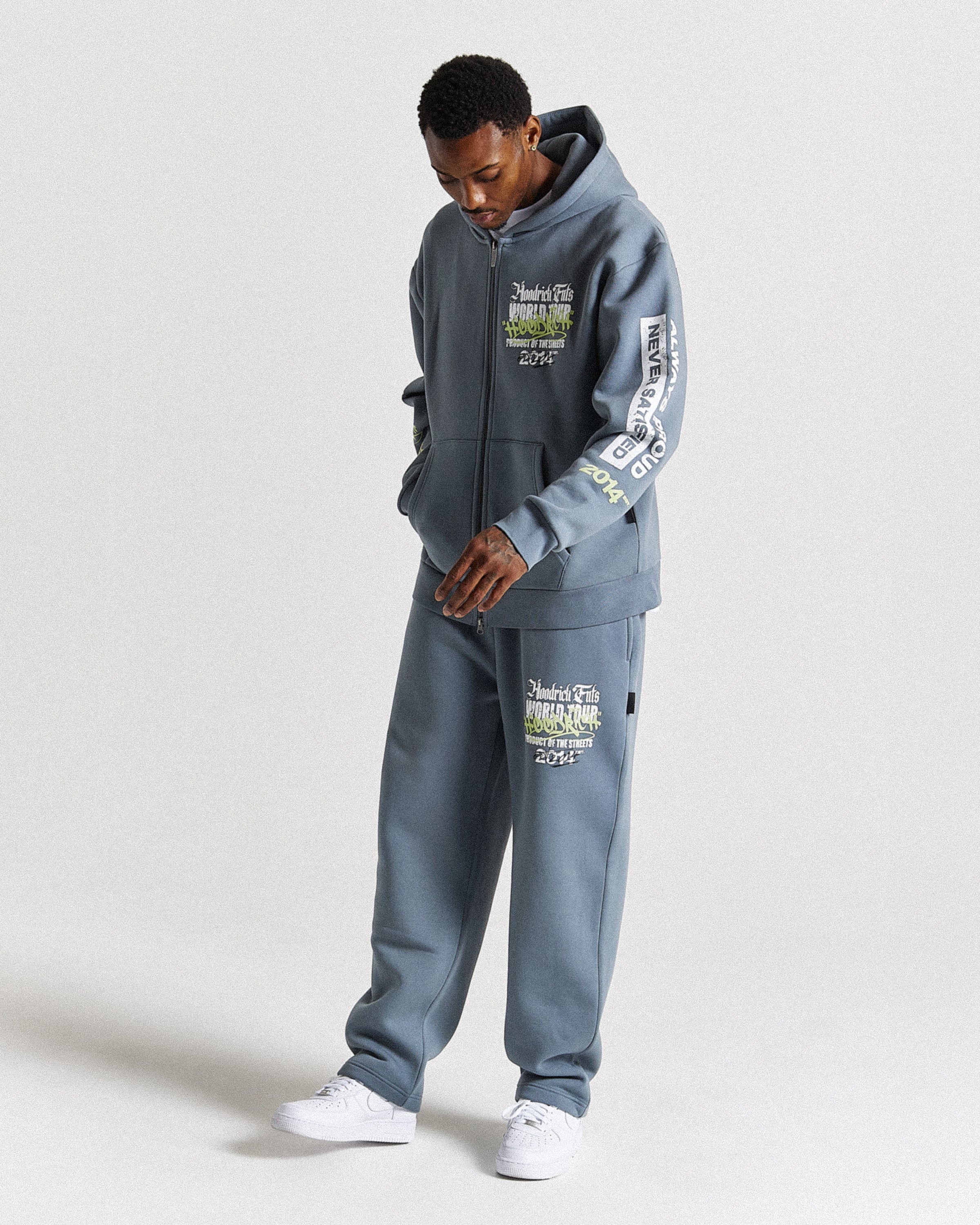 Stamp Tour Oversized Jogger - Grey/White/Lime - Image 4