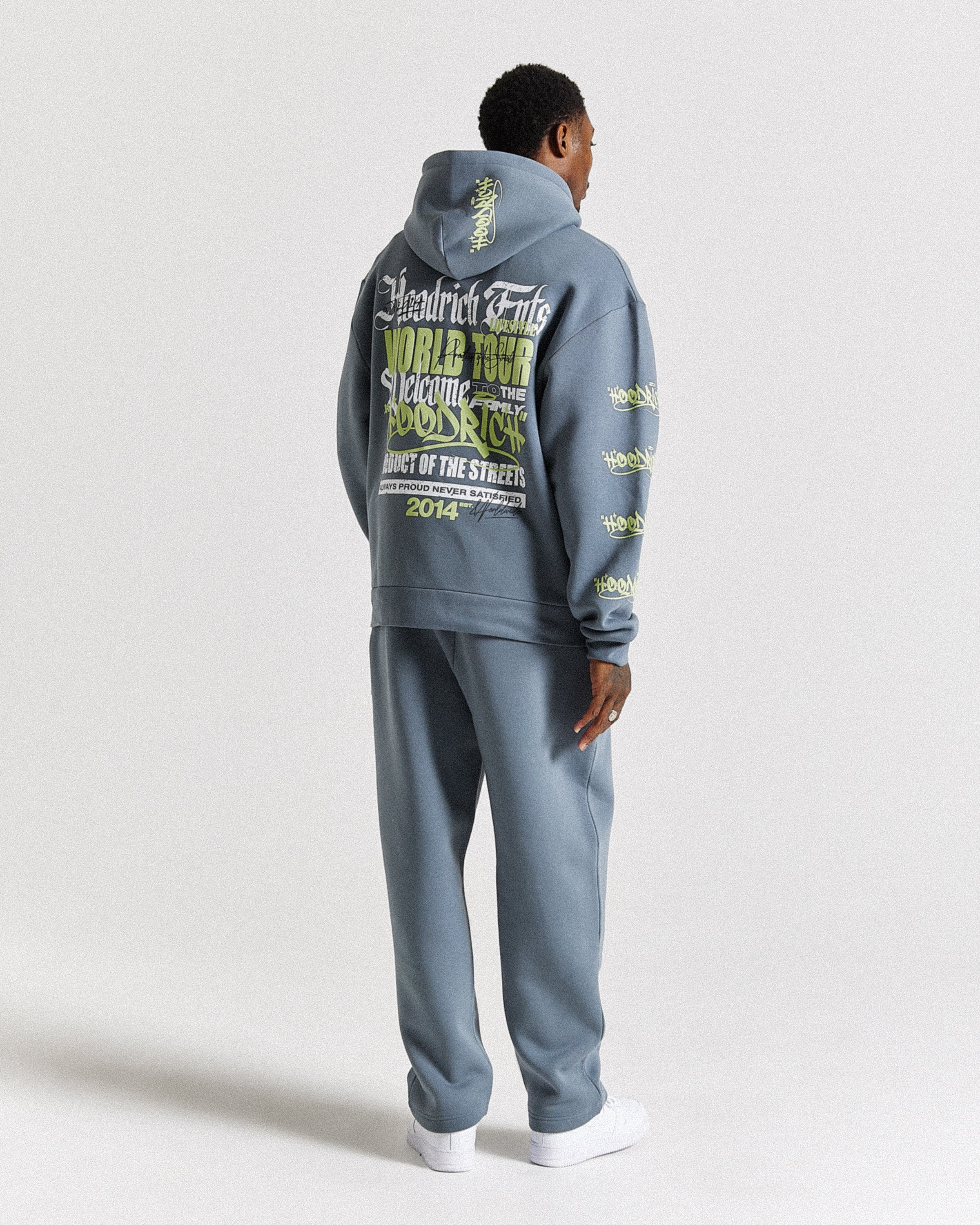 Stamp Tour Oversized Jogger - Grey/White/Lime - Image 7
