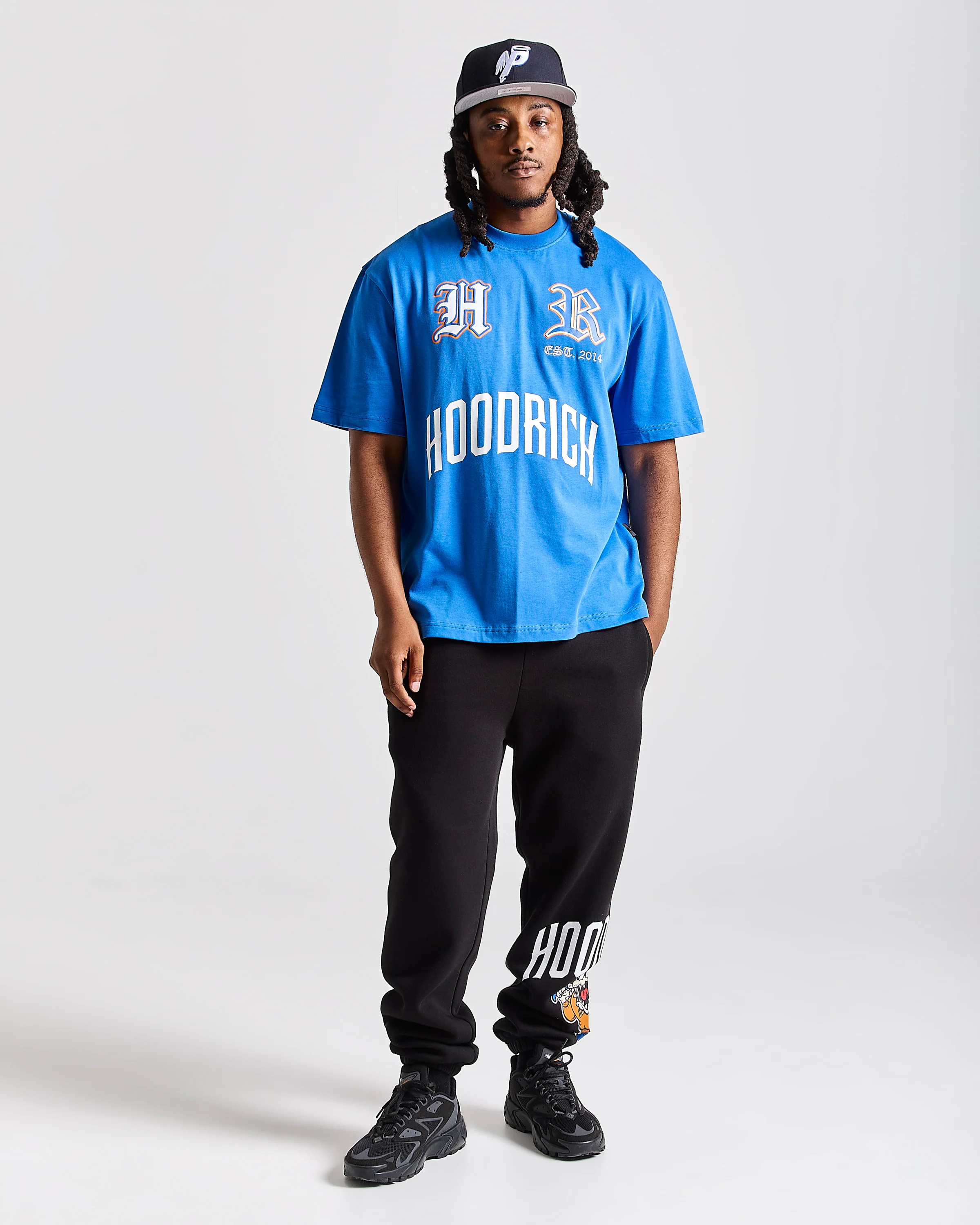 Menace Oversized T-Shirt - Blue/Black/Orange - Image 6