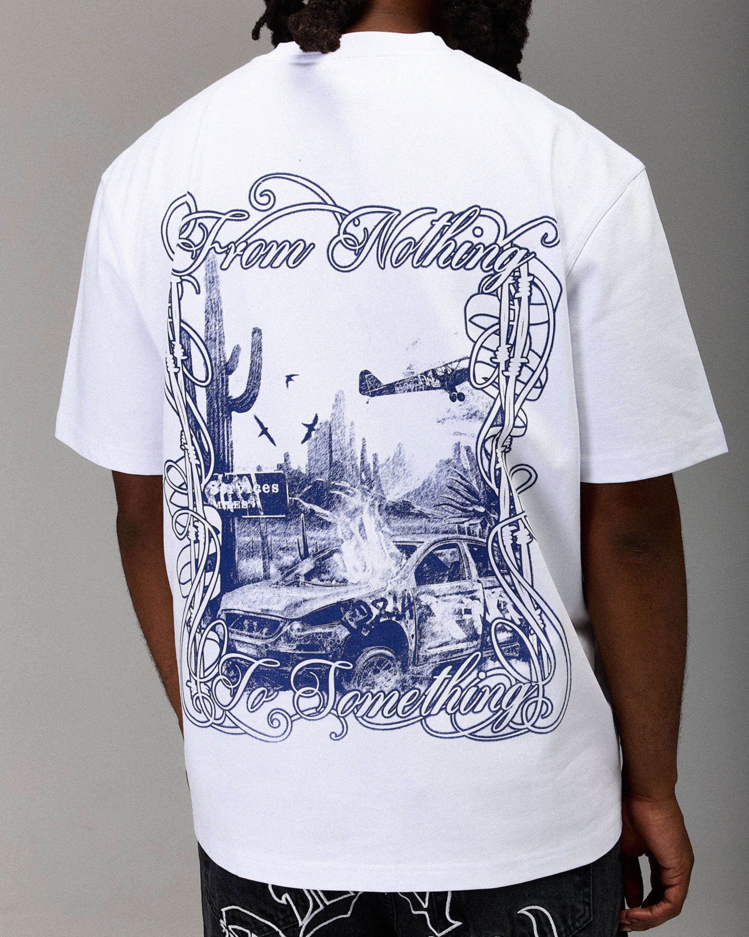 The Winner's Circle Oversized T-Shirt - White/Blue - Image 11