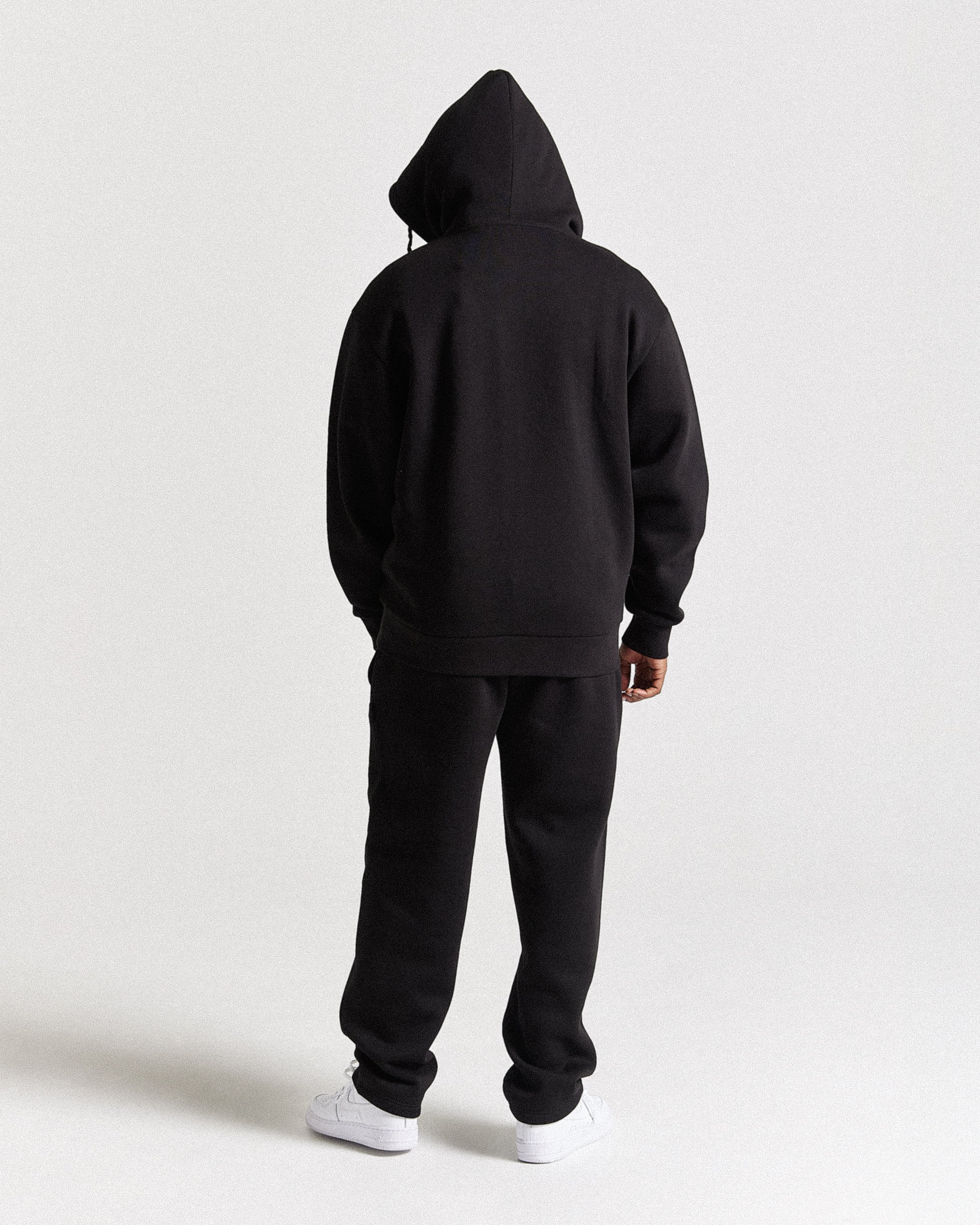 Triluxe Oversized Zip Through Hoodie - Black/White - Image 6