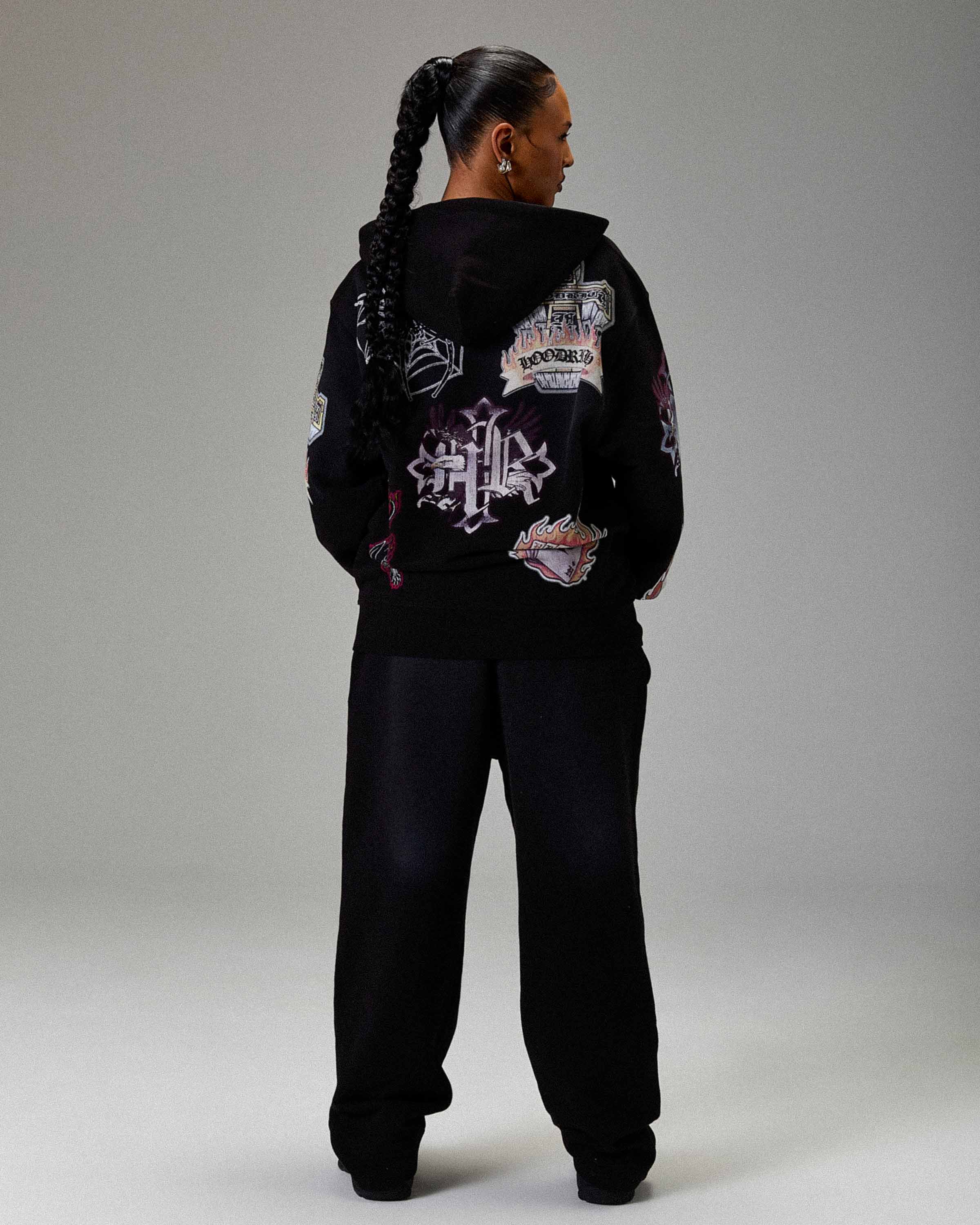 The Winner's Circle Phase Oversized Open Hem Joggers - Black - Image 14