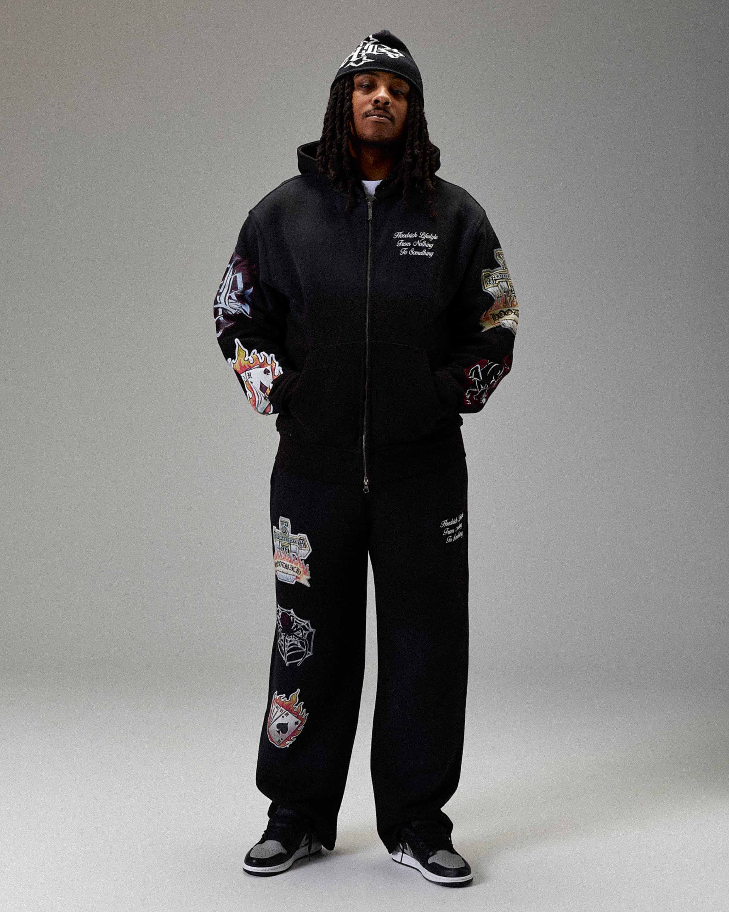 The Winner's Circle Phase Oversized Open Hem Joggers - Black - Image 2