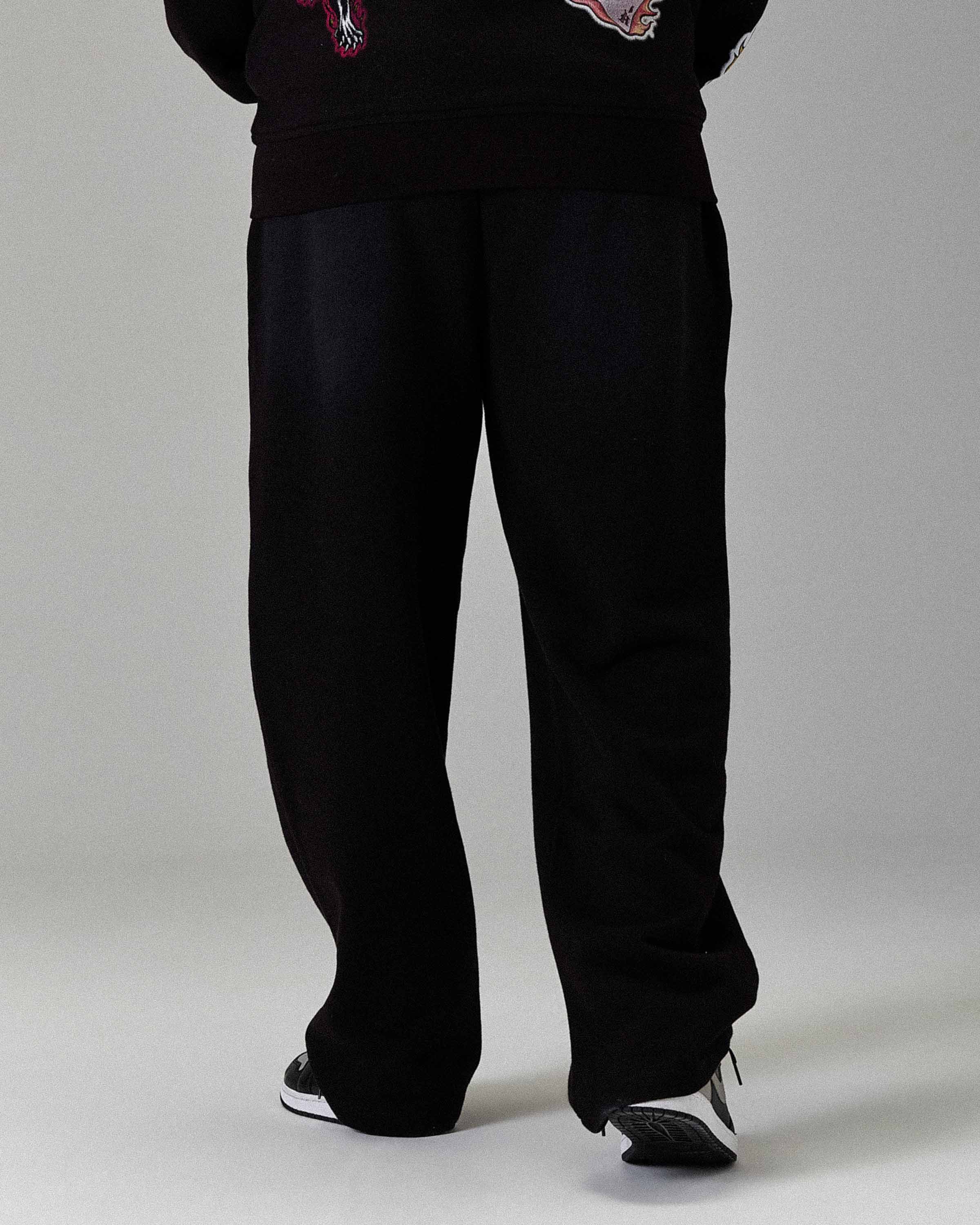 The Winner's Circle Phase Oversized Open Hem Joggers - Black - Image 3