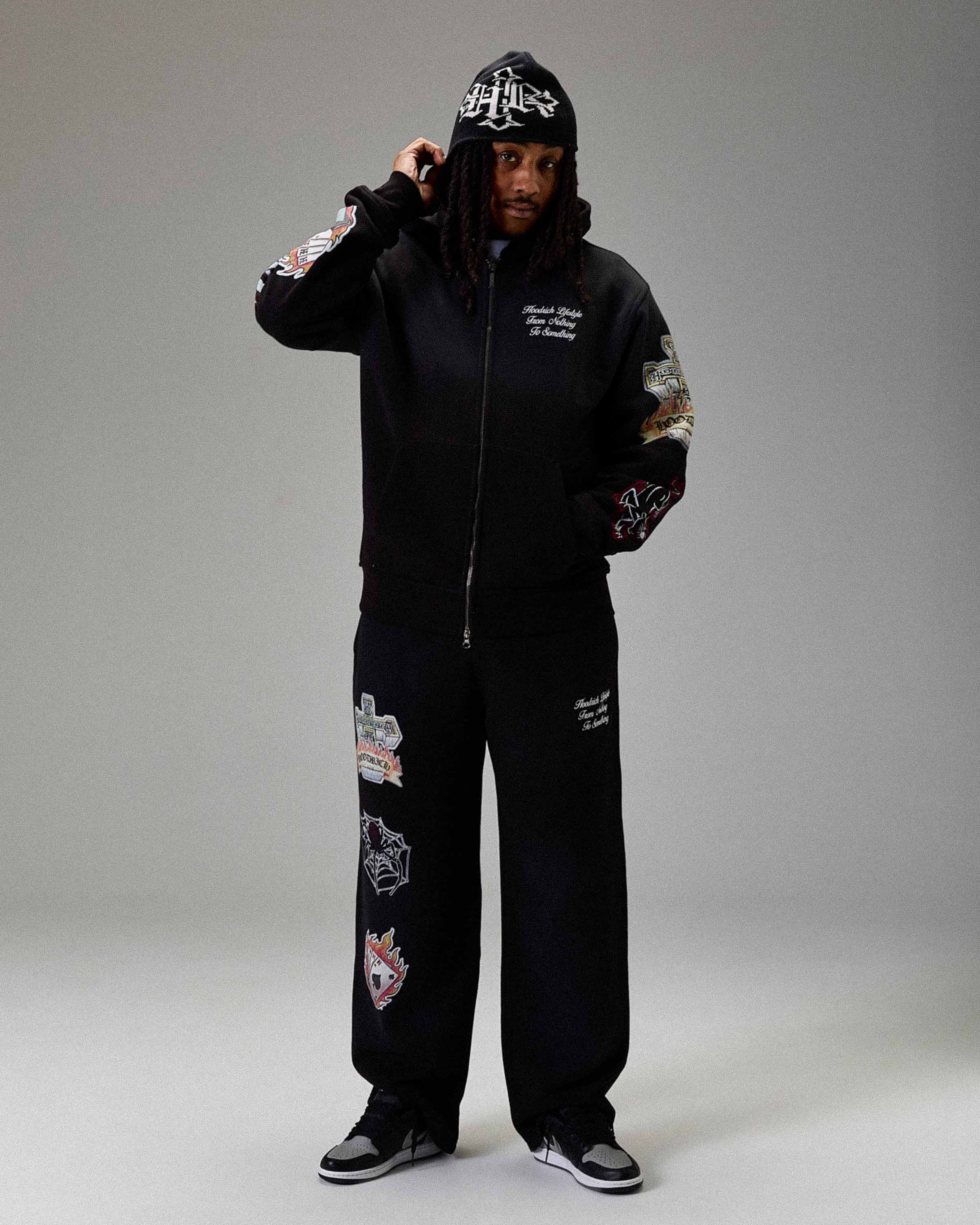 The Winner's Circle Phase Oversized Open Hem Joggers - Black - Image 9