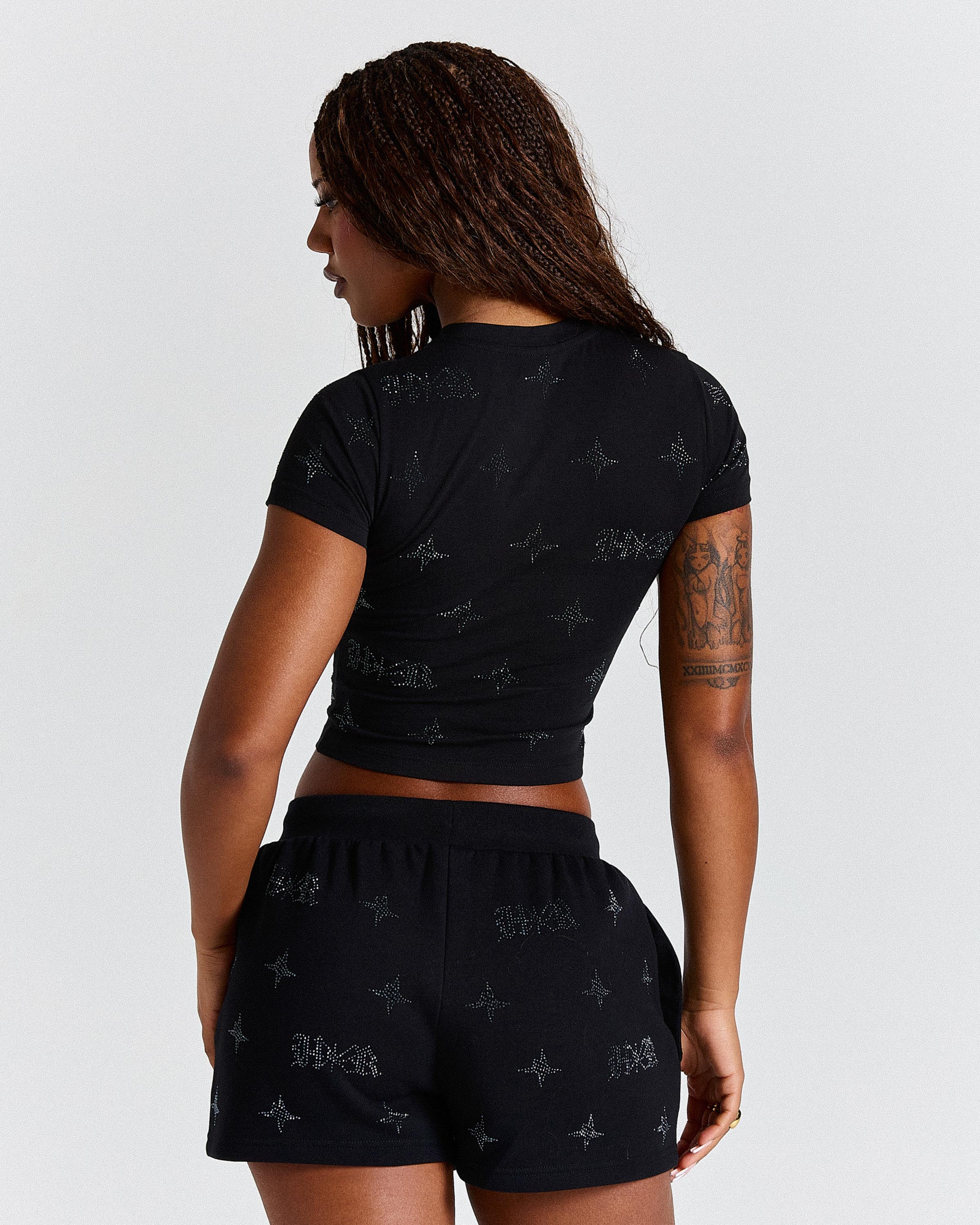 Razor Shorts - Black/Rhinestone - Image 6