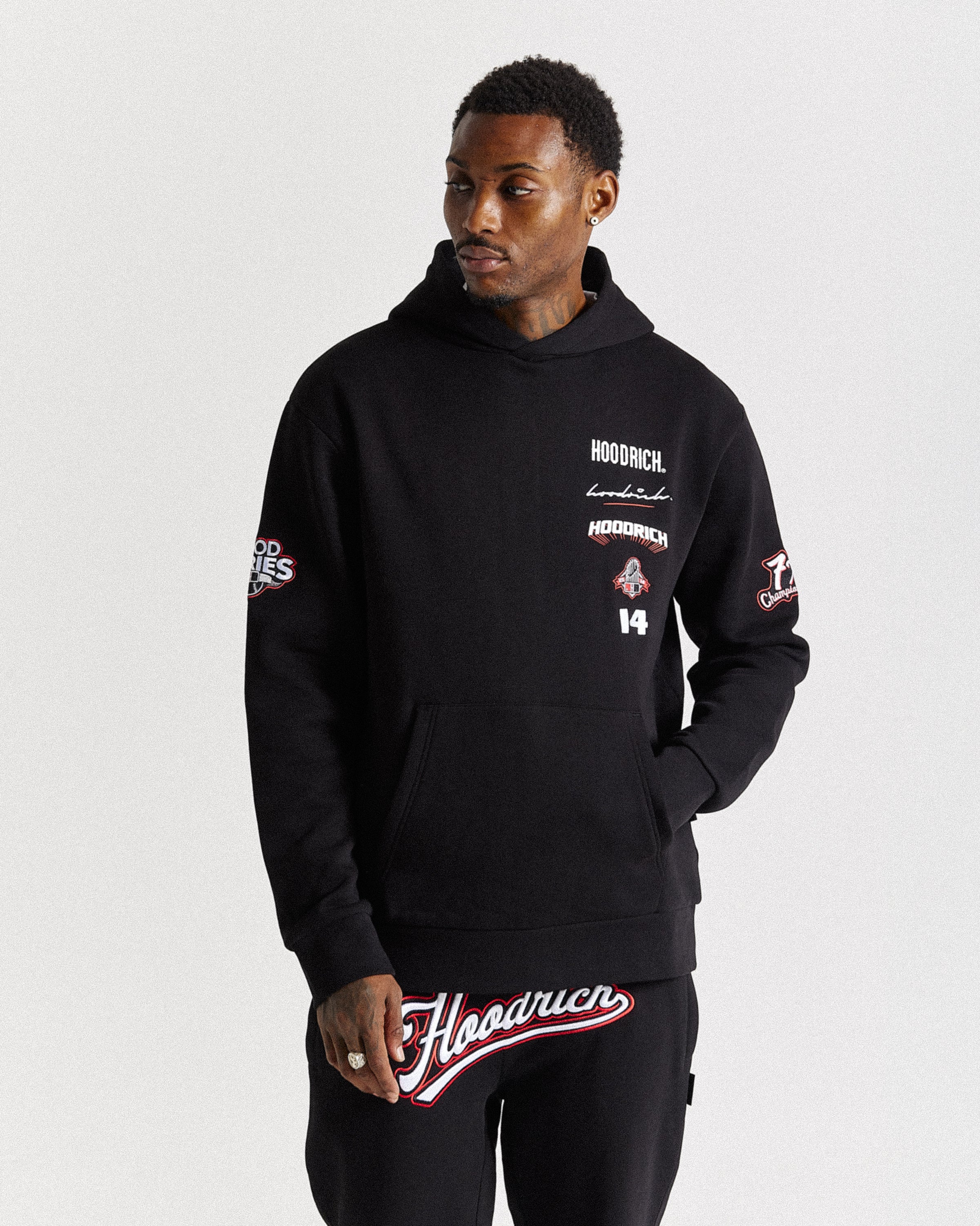 Stadium Hoodie - Black/White/Red - Image 2