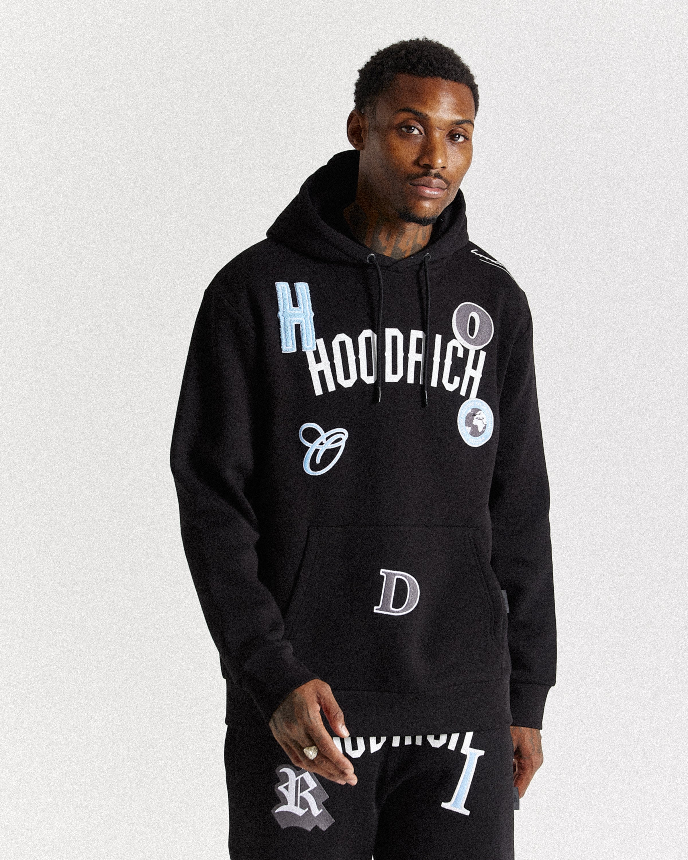 Pacific Hoodie - Black/White/Grey/Blue - Image 3
