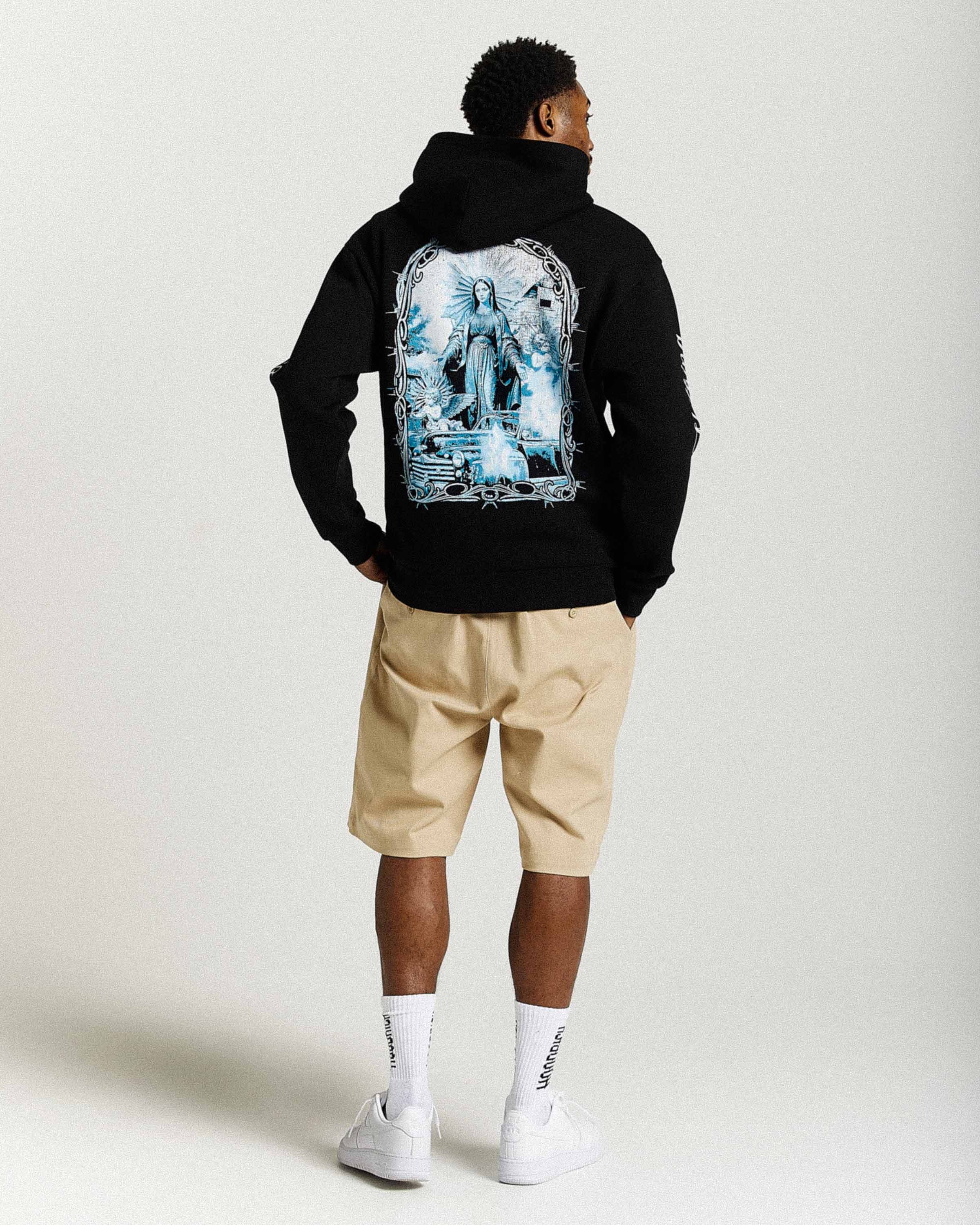 Rito Oversized Hoodie - Black/White/Blue - Image 3