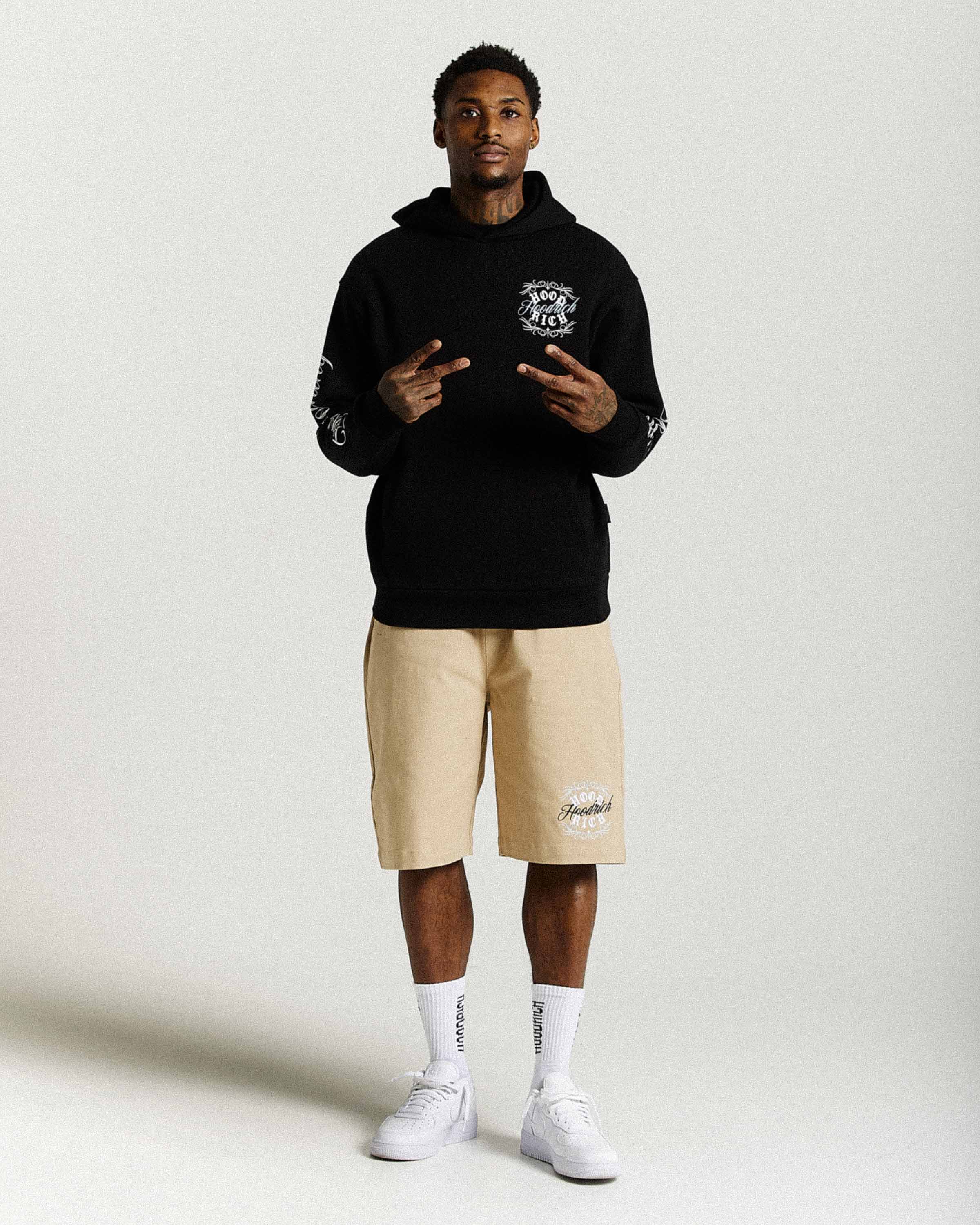 Rito Oversized Hoodie - Black/White/Blue - Image 9