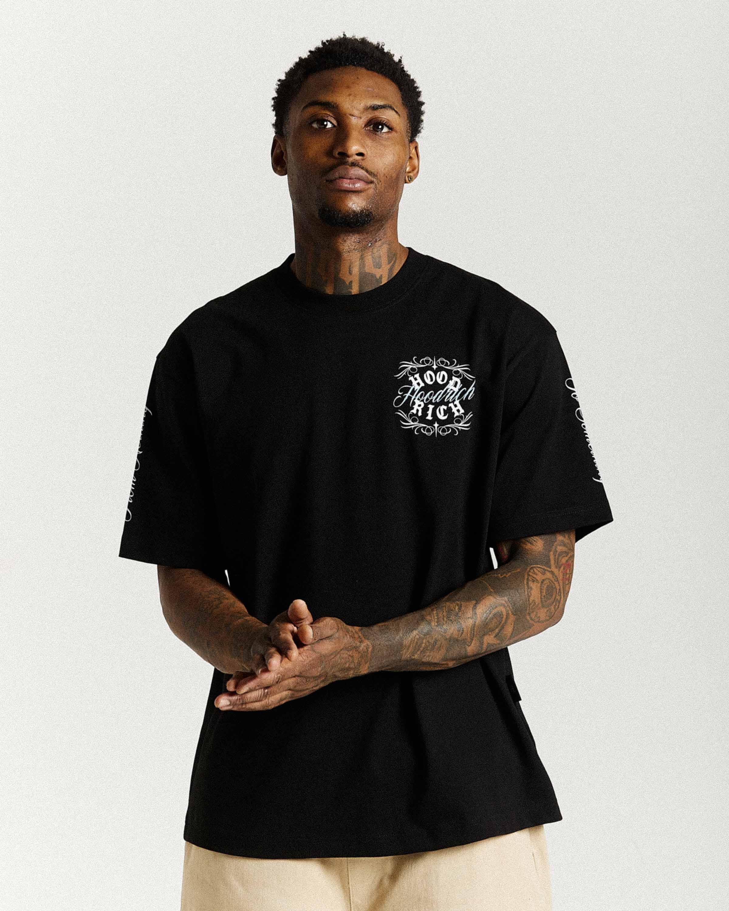 Rito Oversized T-Shirt - Black/White/Blue - Image 9