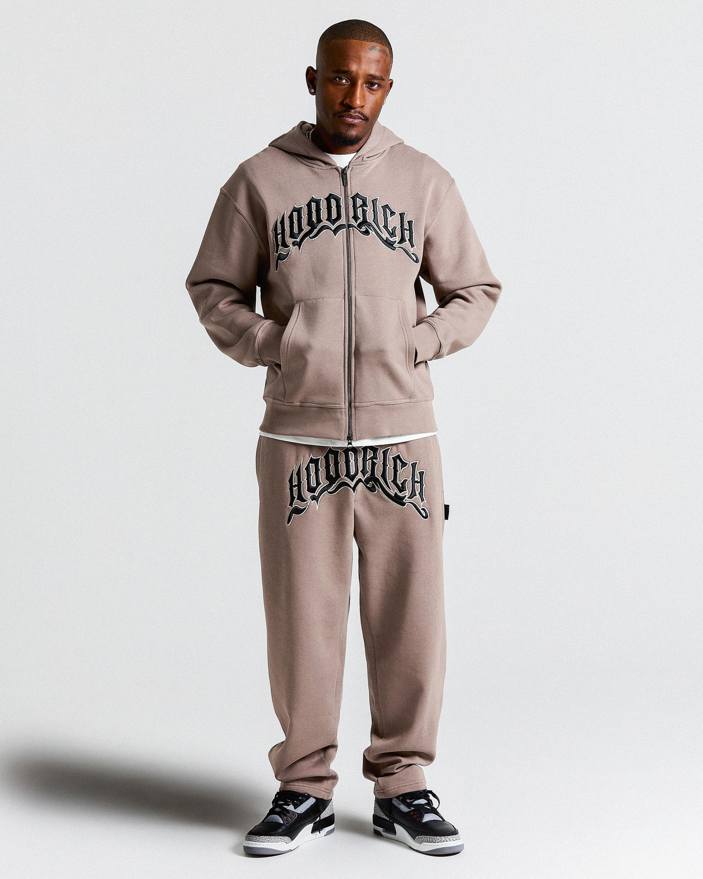 Ritual Oversized Open Hem Joggers - Brown/White/Black - Image 7