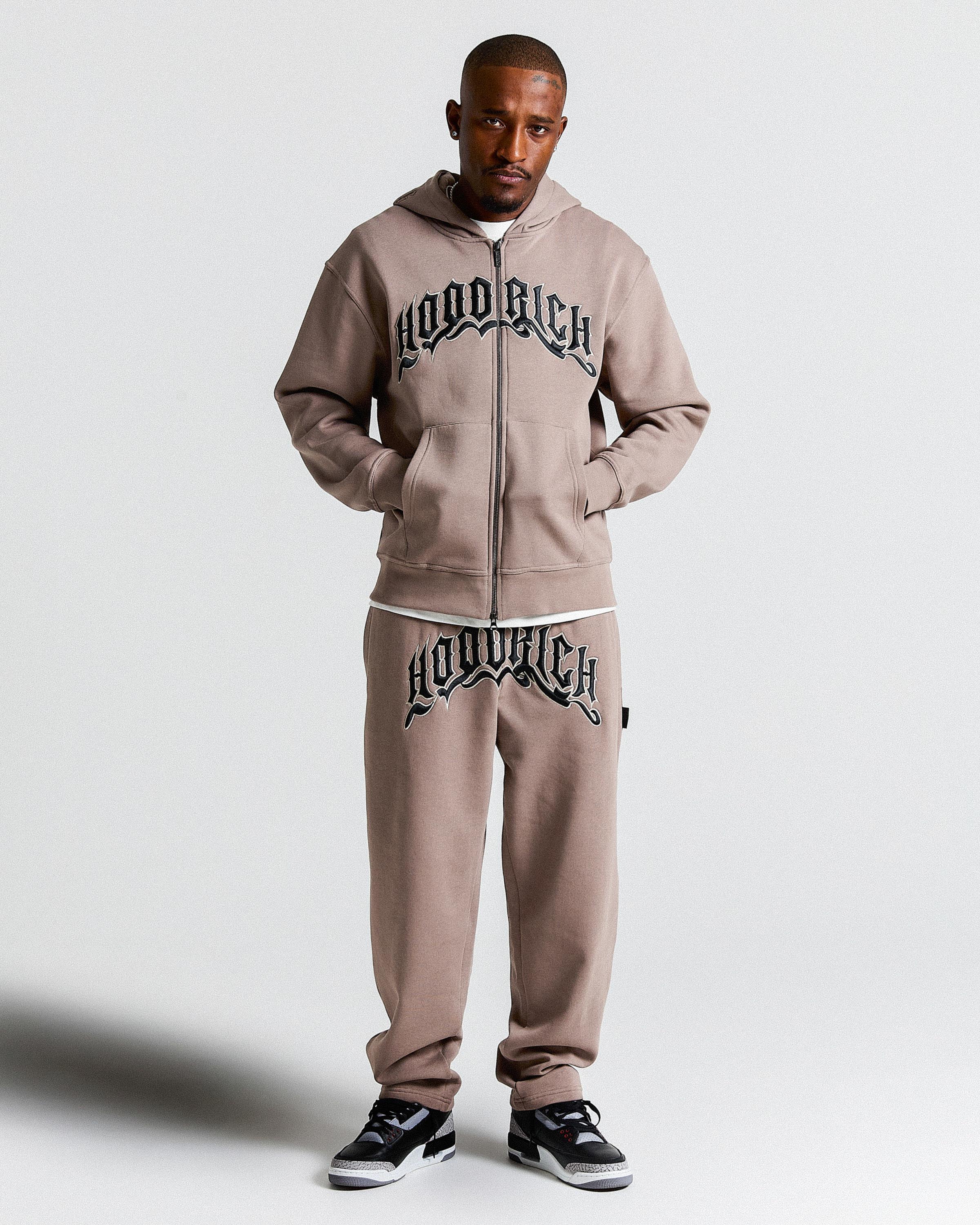 Ritual Oversized Zip Hoodie - Brown/White/Black - Image 4