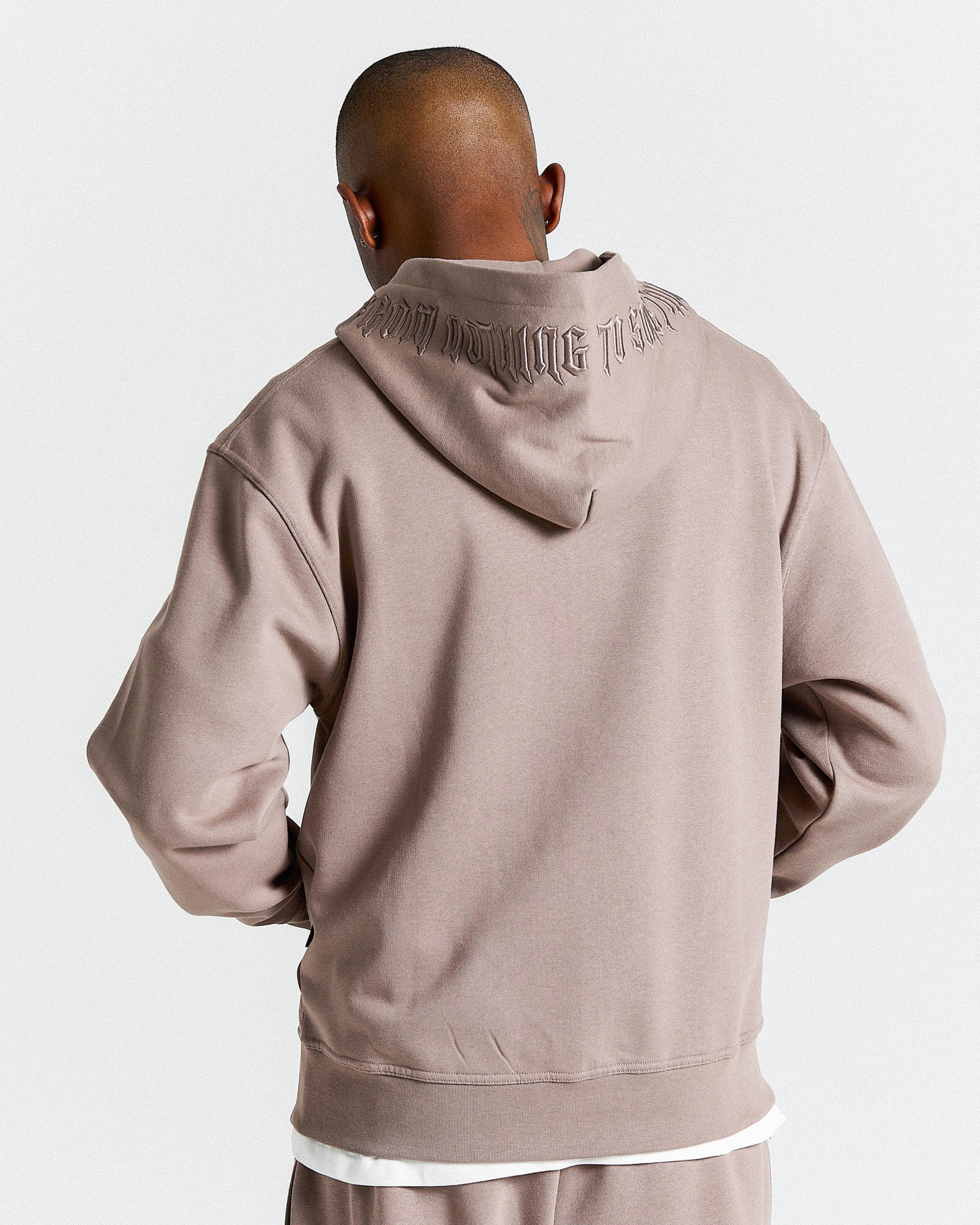 Ritual Oversized Zip Hoodie - Brown/White/Black - Image 6
