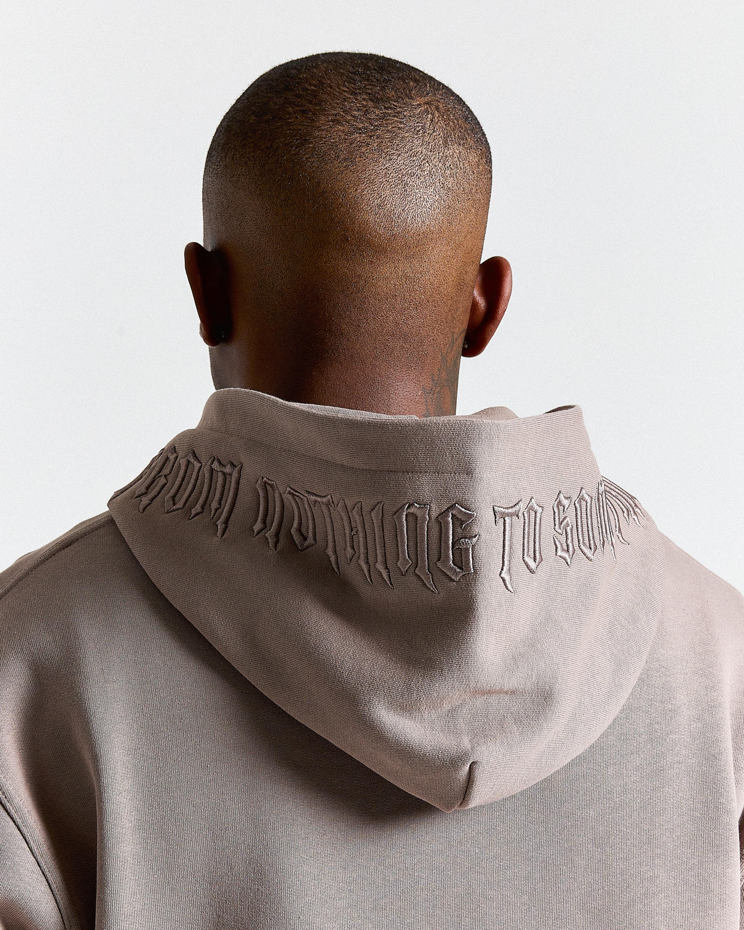 Ritual Oversized Zip Hoodie - Brown/White/Black - Image 8