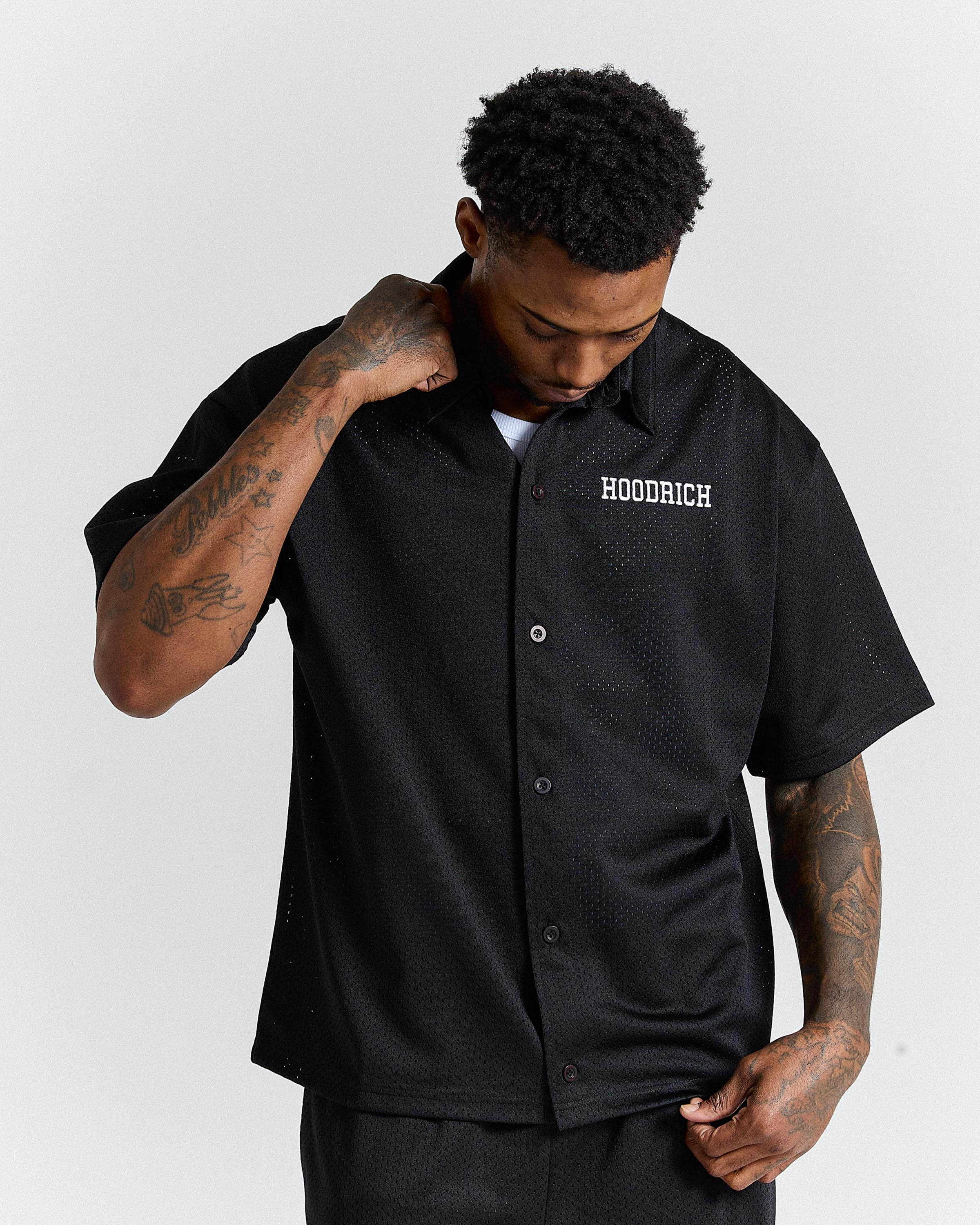 The Winner's Circle Roots Oversized Mesh Shirt - Black/White - Image 3