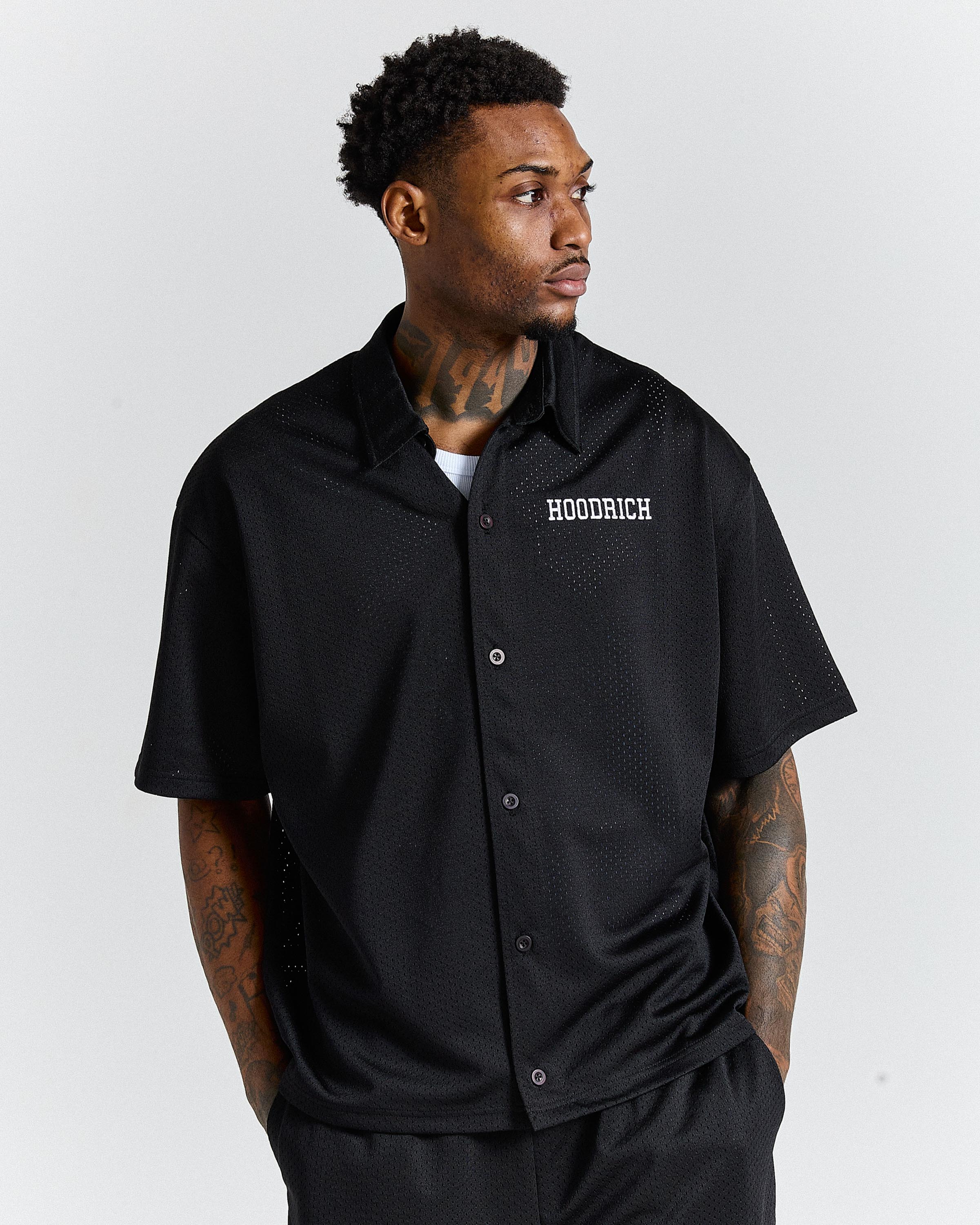 The Winner's Circle Roots Oversized Mesh Shirt - Black/White - Image 4