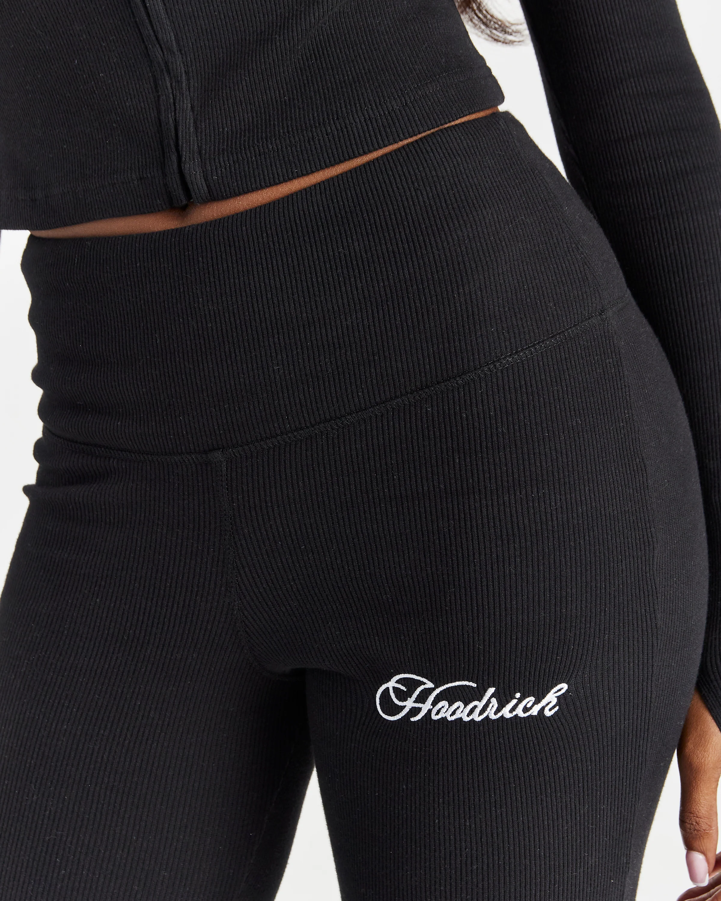 Selene Thick Waistband Flares - Black/White - Image 3