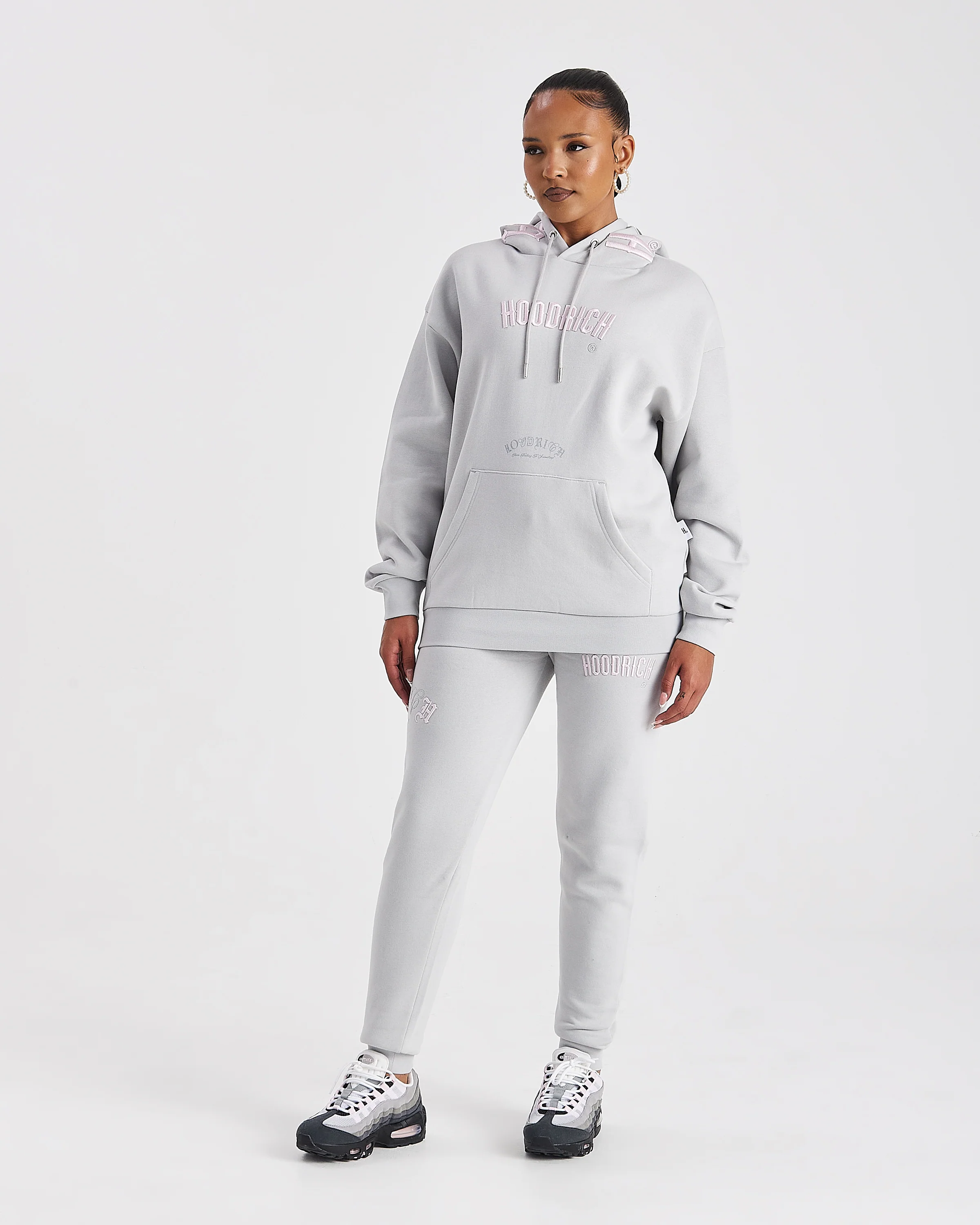 Calor Slim Joggers - Light Grey/Pink - Image 3