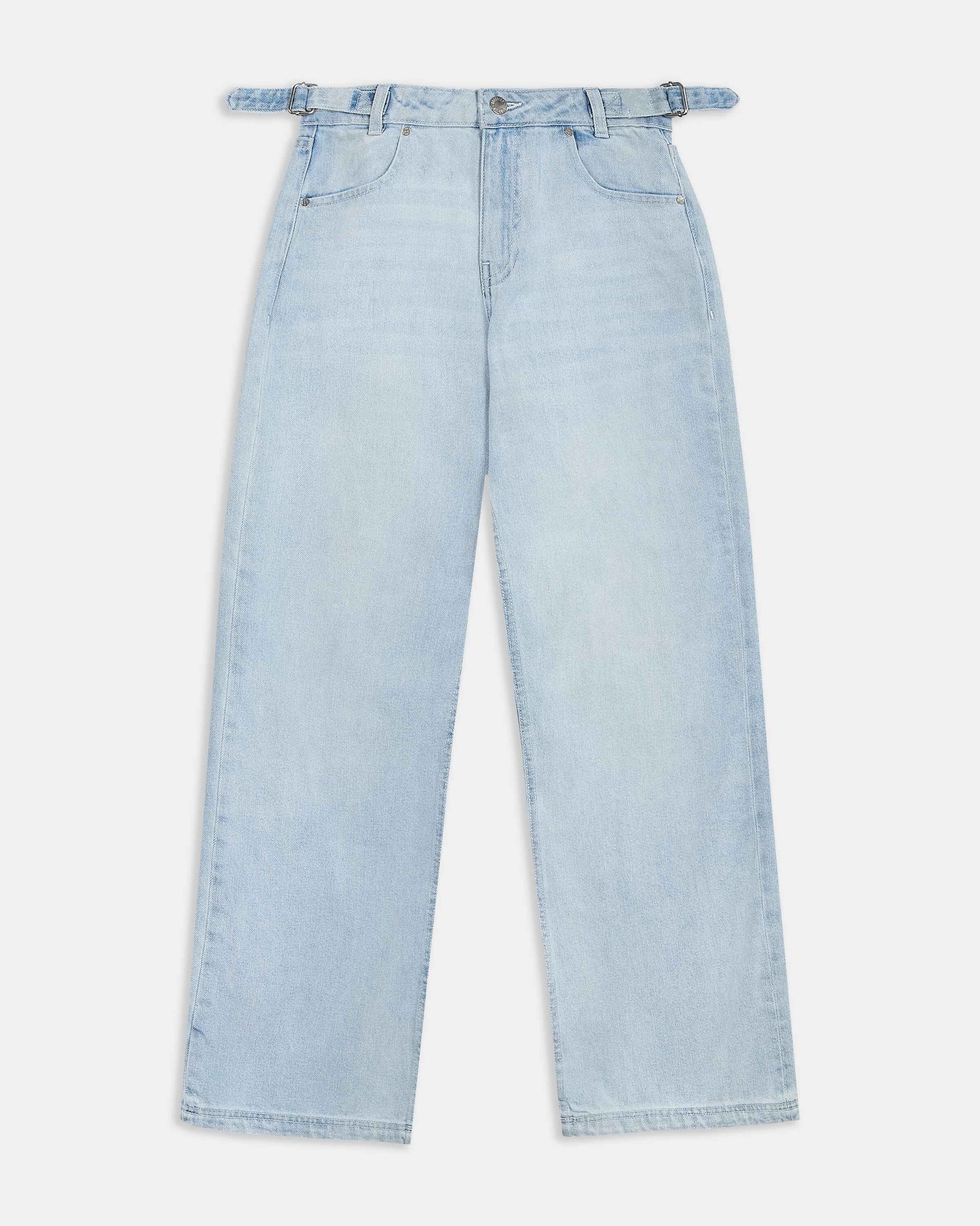 Solace Wide Leg Jeans - Bleached Blue/White - Image 3