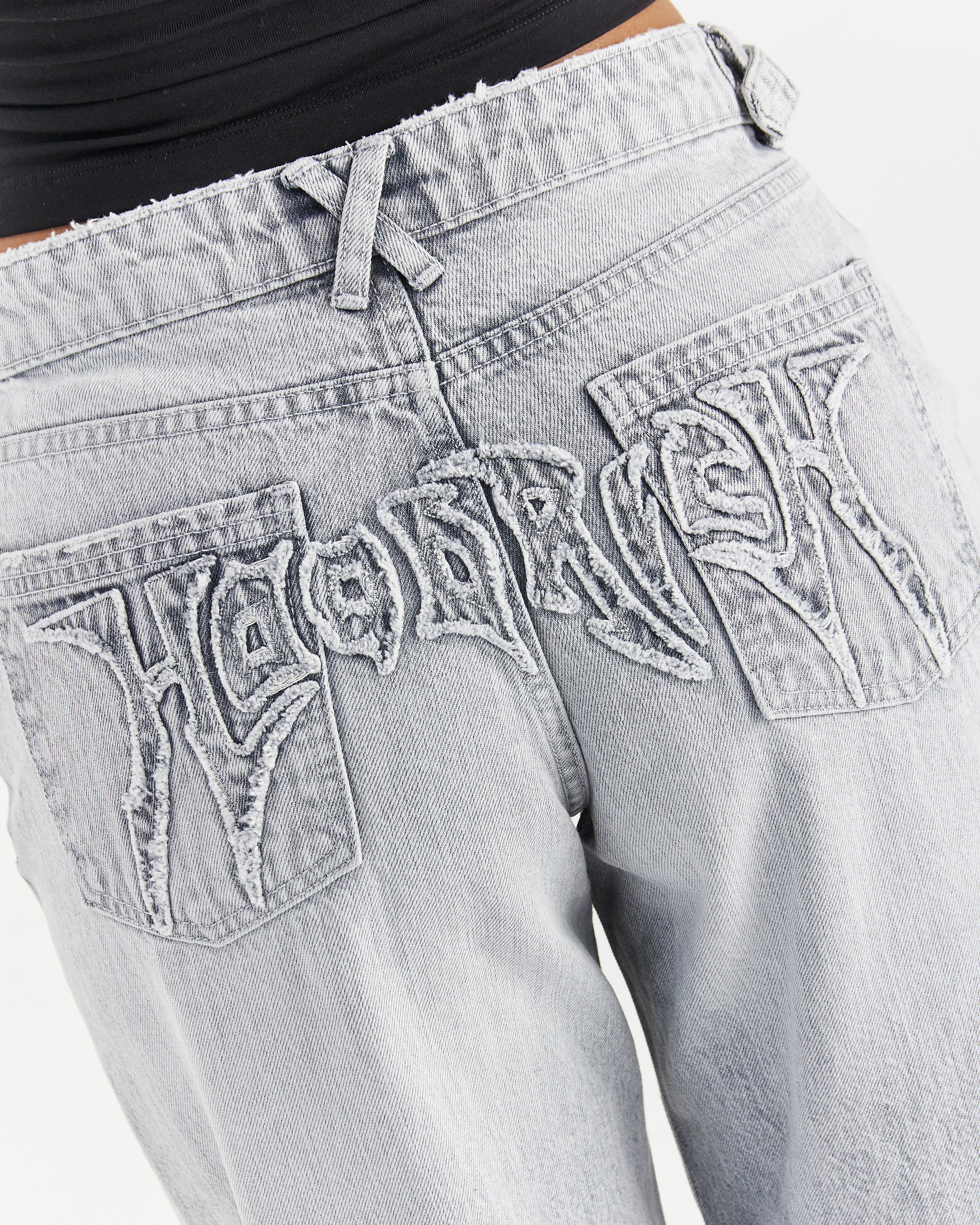 Spark Wide Leg Jeans - Light Grey Wash - Image 10