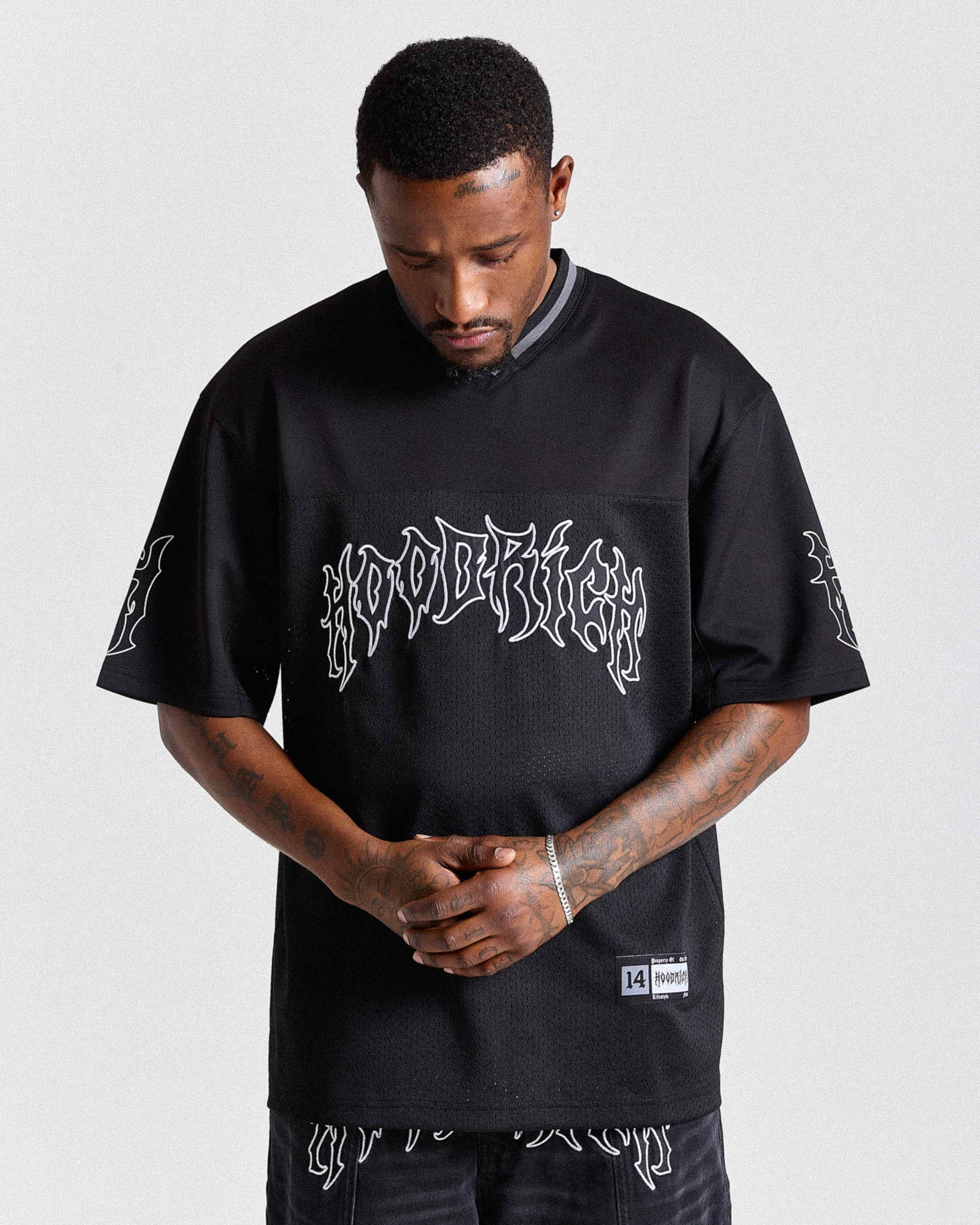 Spectral Oversized Mesh Jersey - Black/White - Image 10
