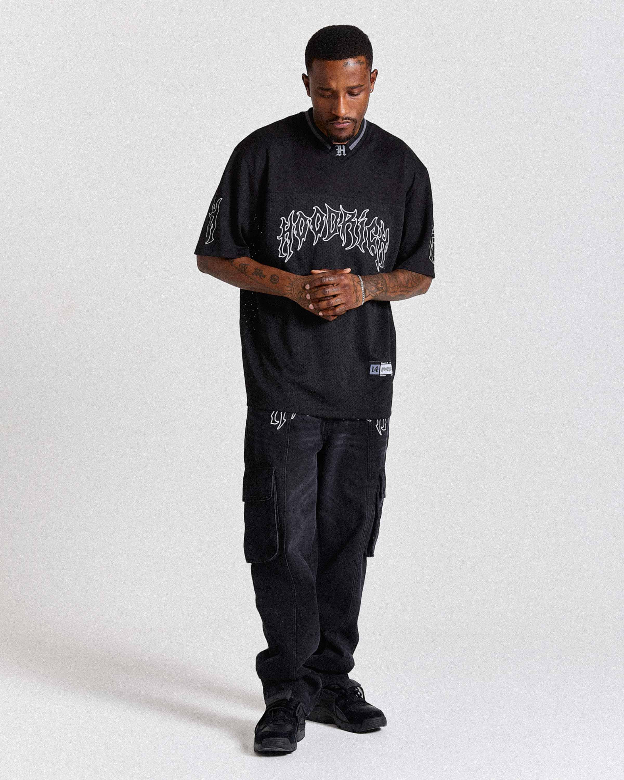Spectral Oversized Mesh Jersey - Black/White - Image 12
