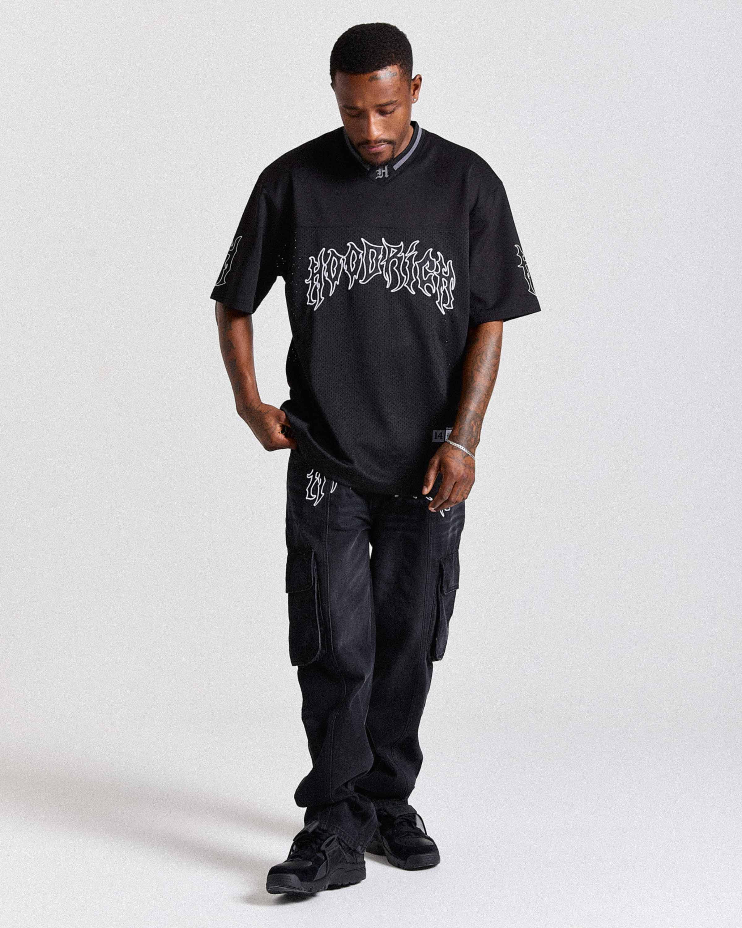 Spectral Oversized Mesh Jersey - Black/White - Image 14