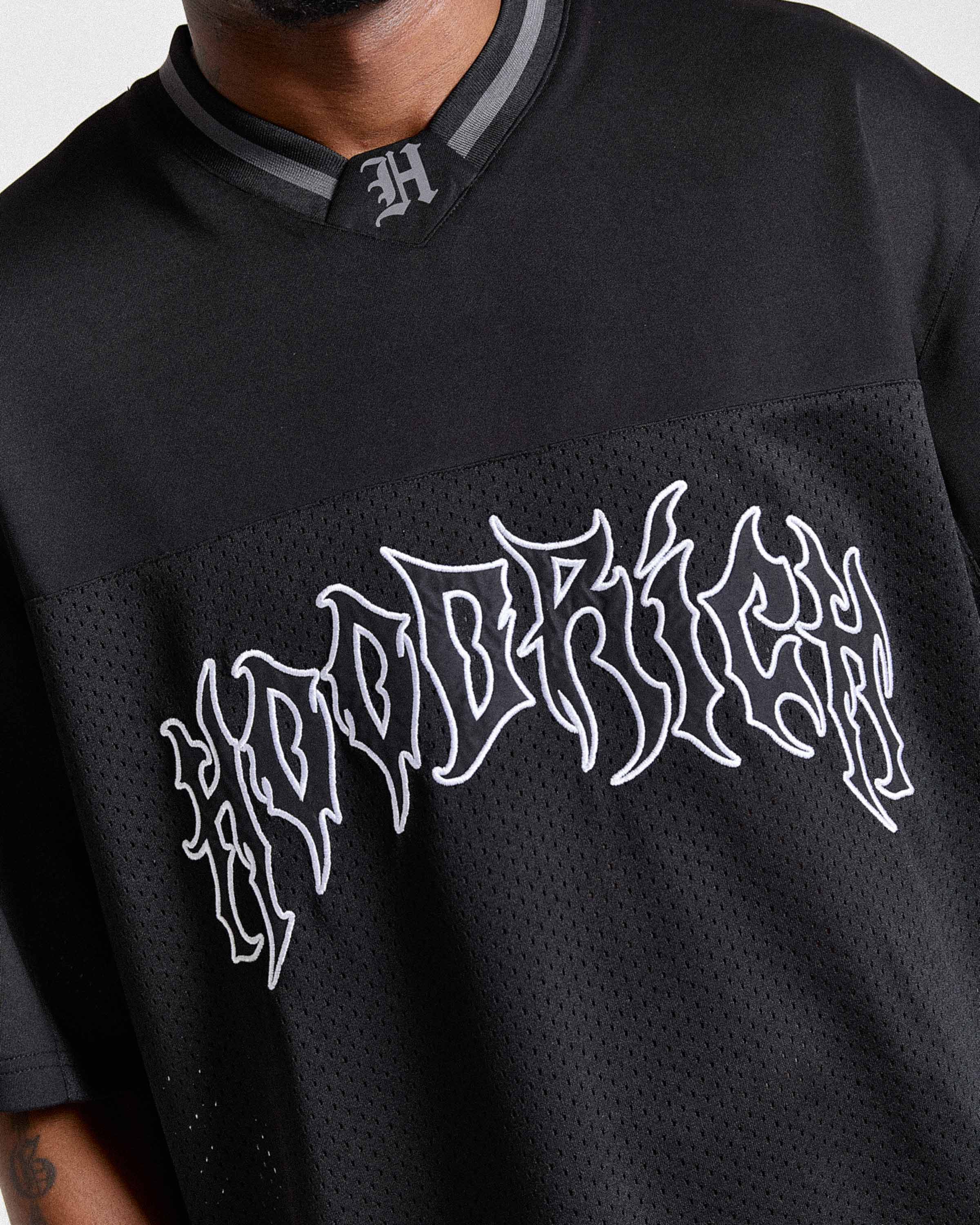 Spectral Oversized Mesh Jersey - Black/White - Image 8