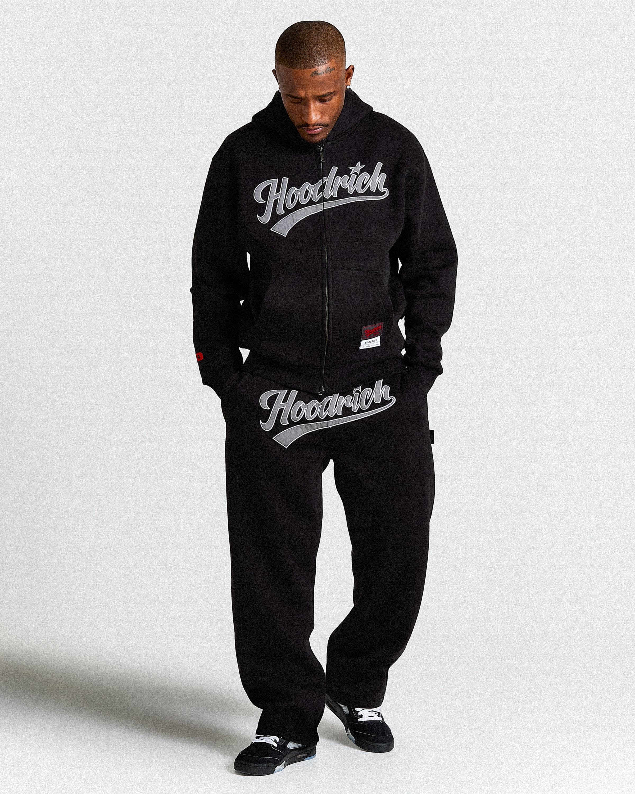 Stade Oversized Wide Leg Joggers - Black/White - Image 5