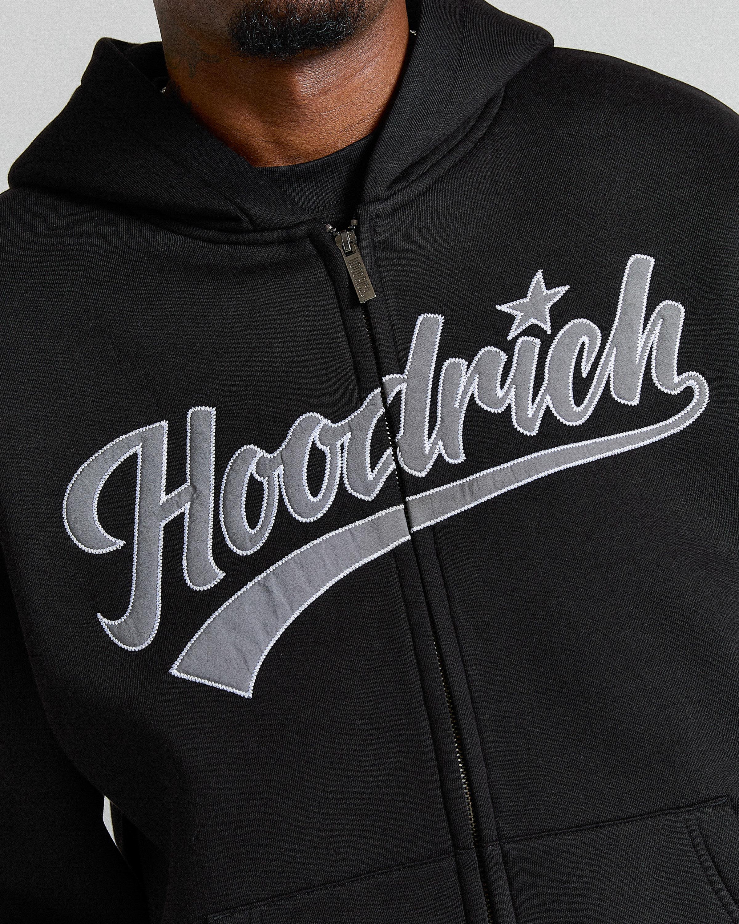 Stade Oversized Zip Hoodie - Black/White - Image 2
