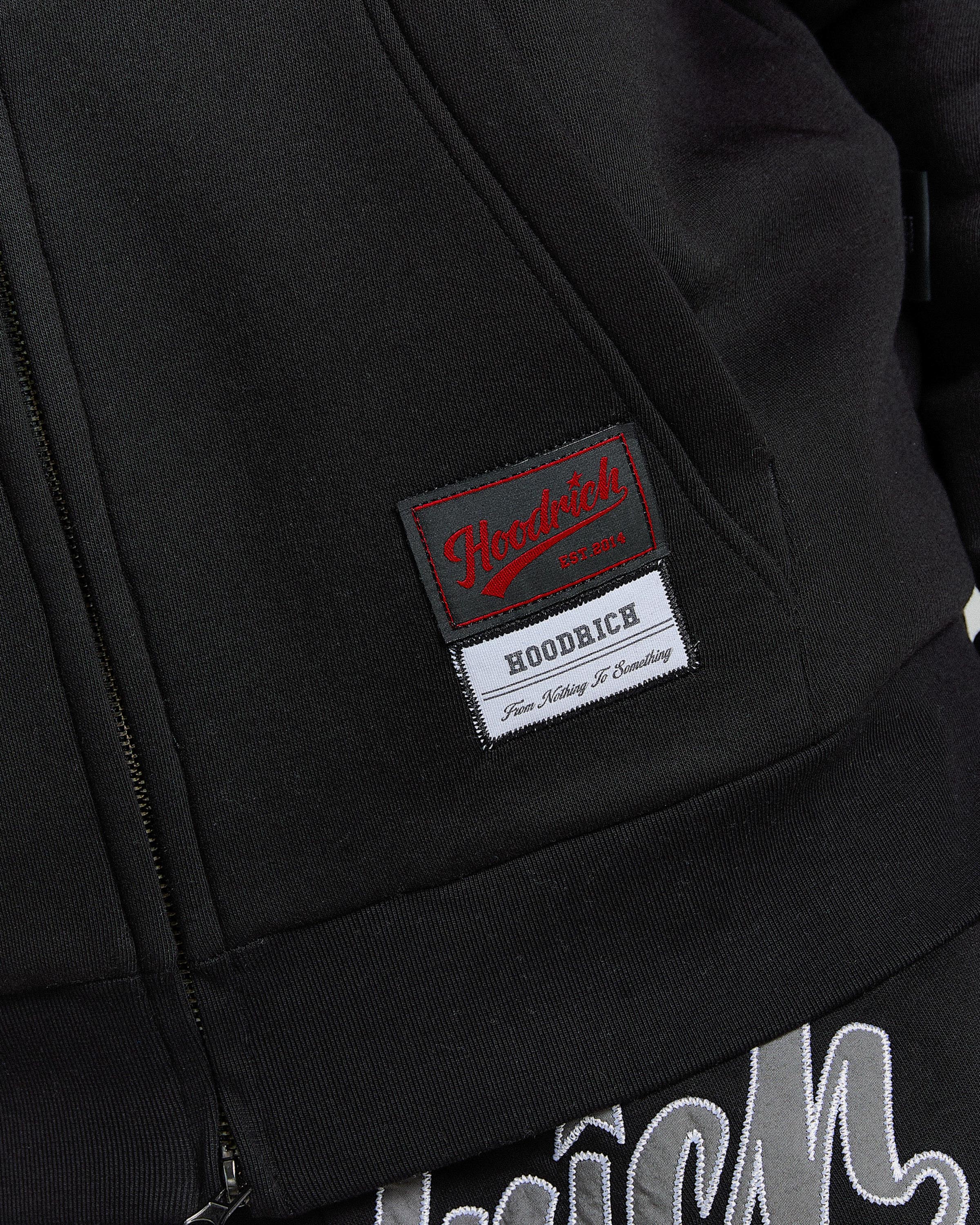 Stade Oversized Zip Hoodie - Black/White - Image 3