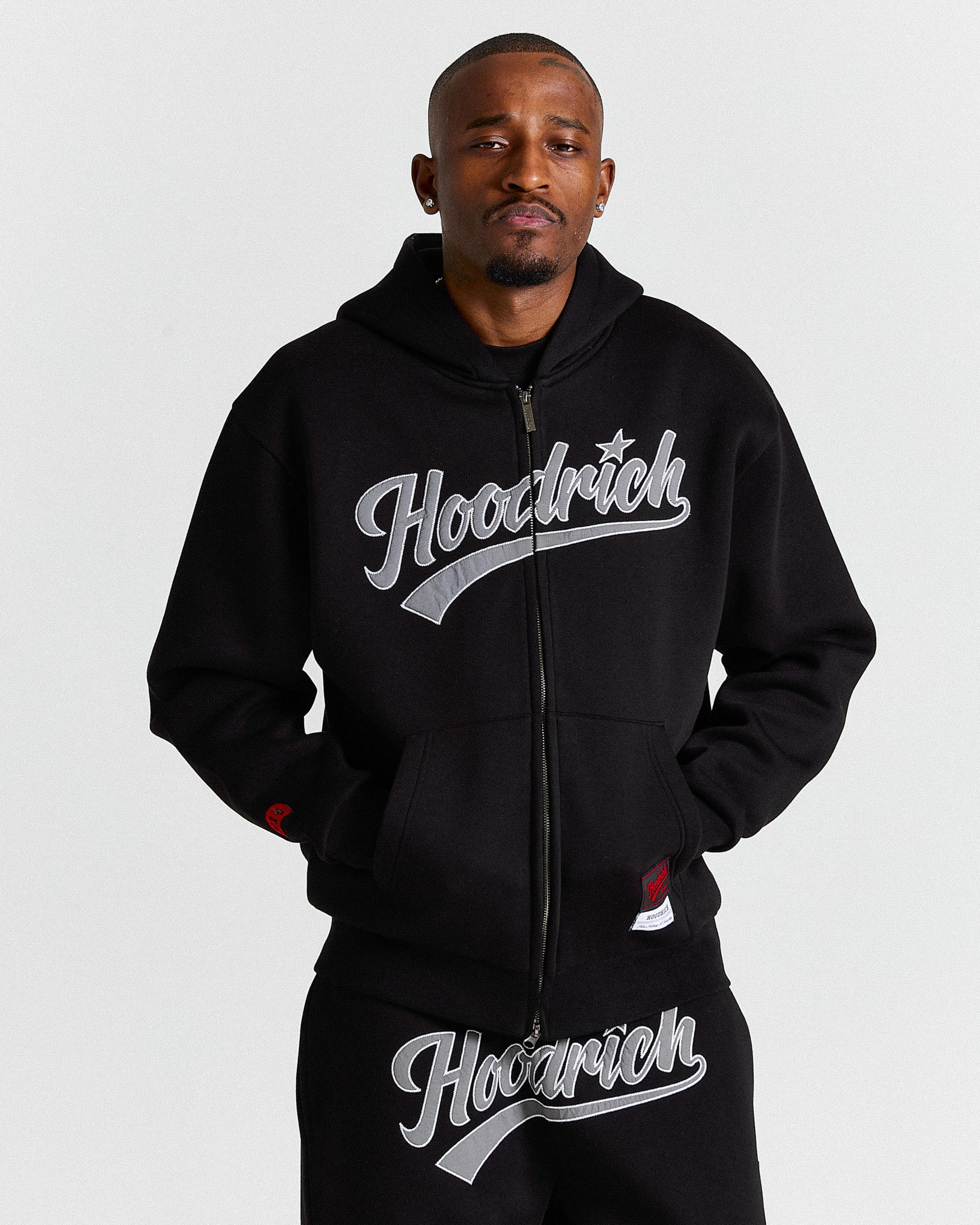 Stade Oversized Zip Hoodie - Black/White - Image 5