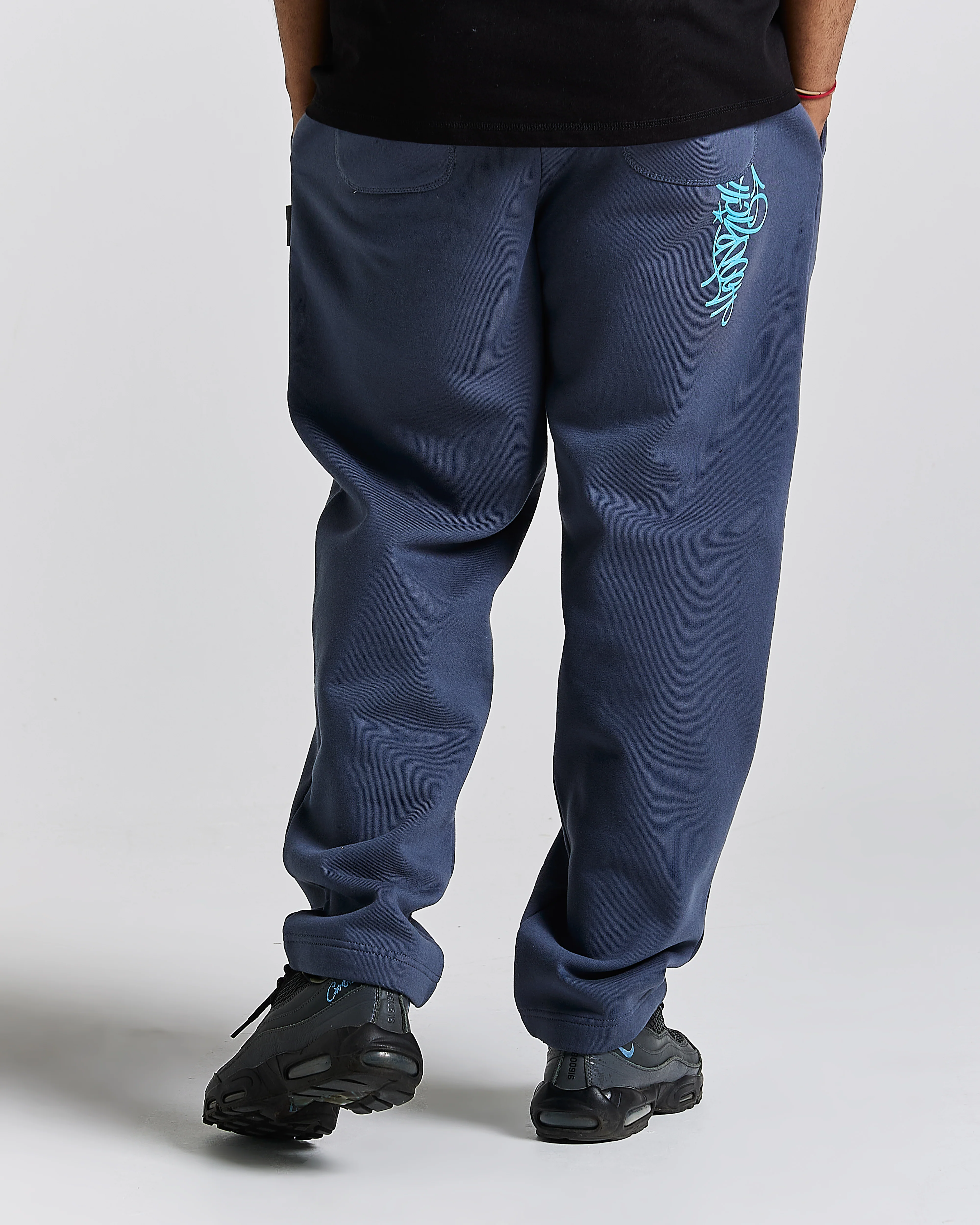 Stamp Tag Oversized Joggers - Blue/White - Image 3