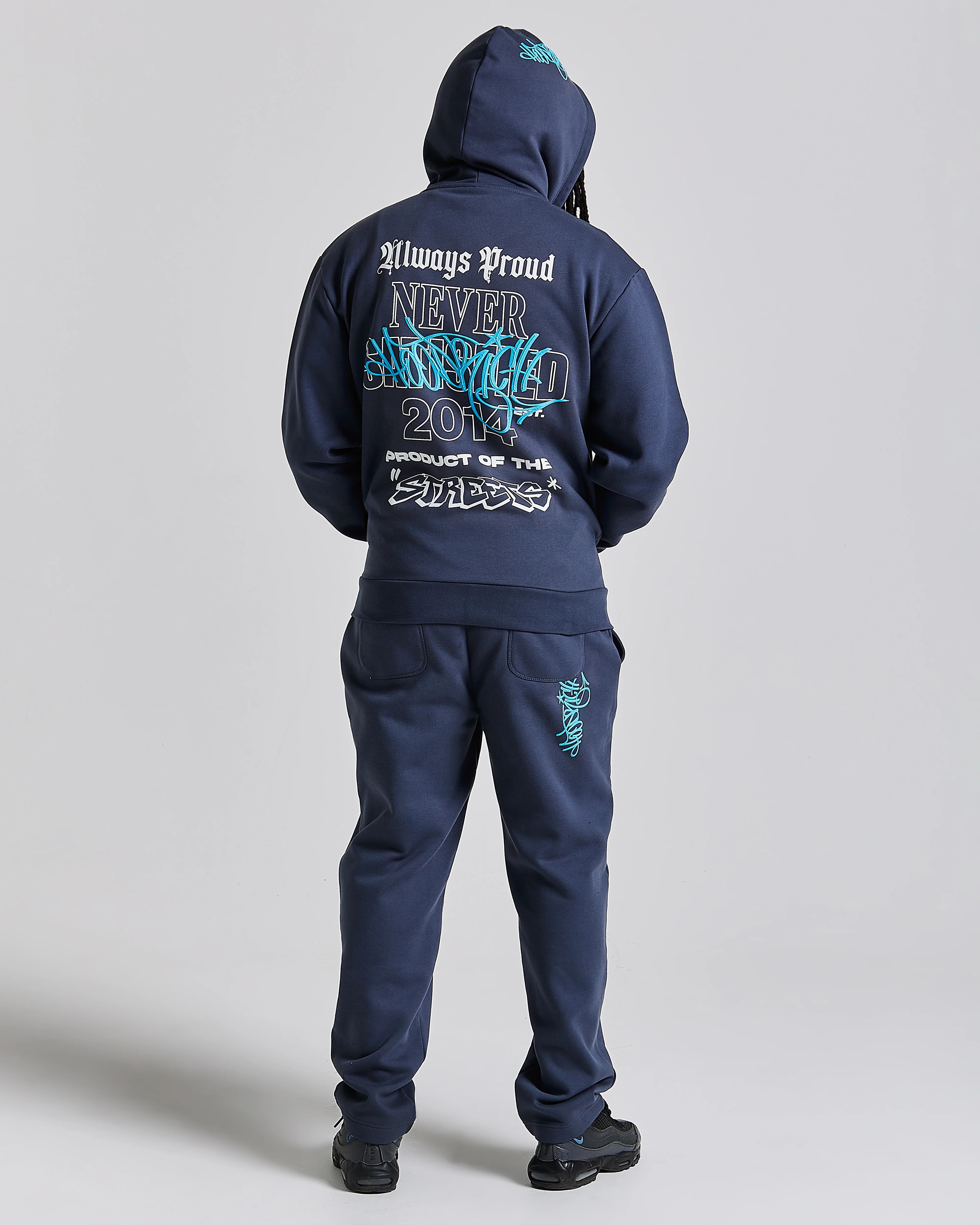 Stamp Tag Oversized Joggers - Blue/White - Image 4