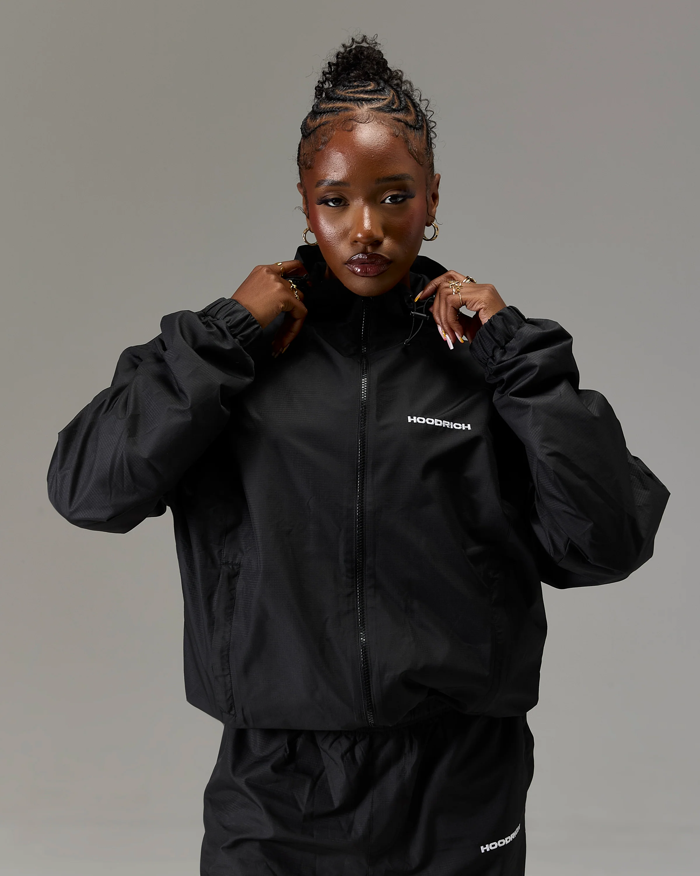 The Winner's Circle Ripstop Woven Jacket - Black/White - Image 6