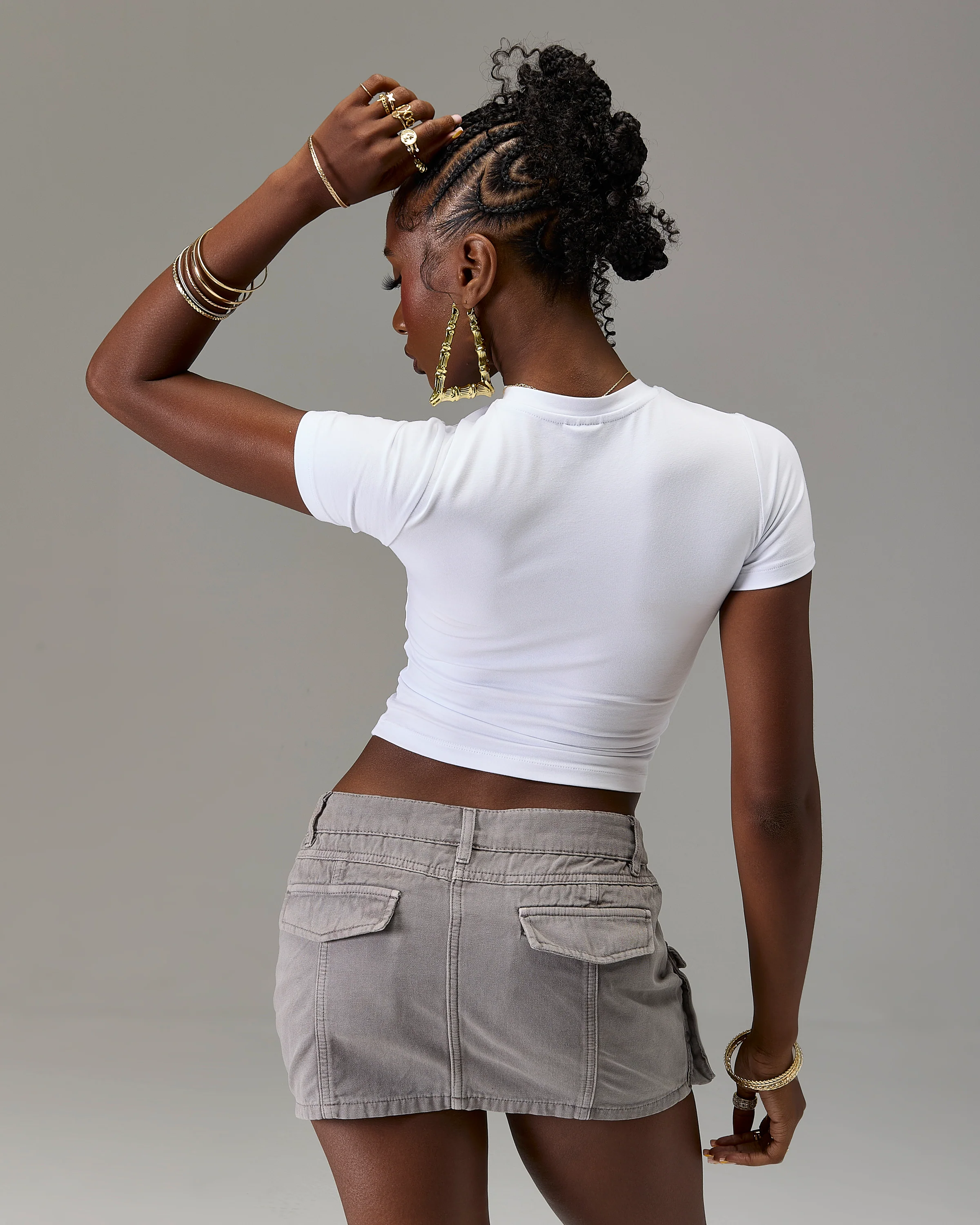 The Winner's Circle Cargo Mini Skirt - Grey - Image 3