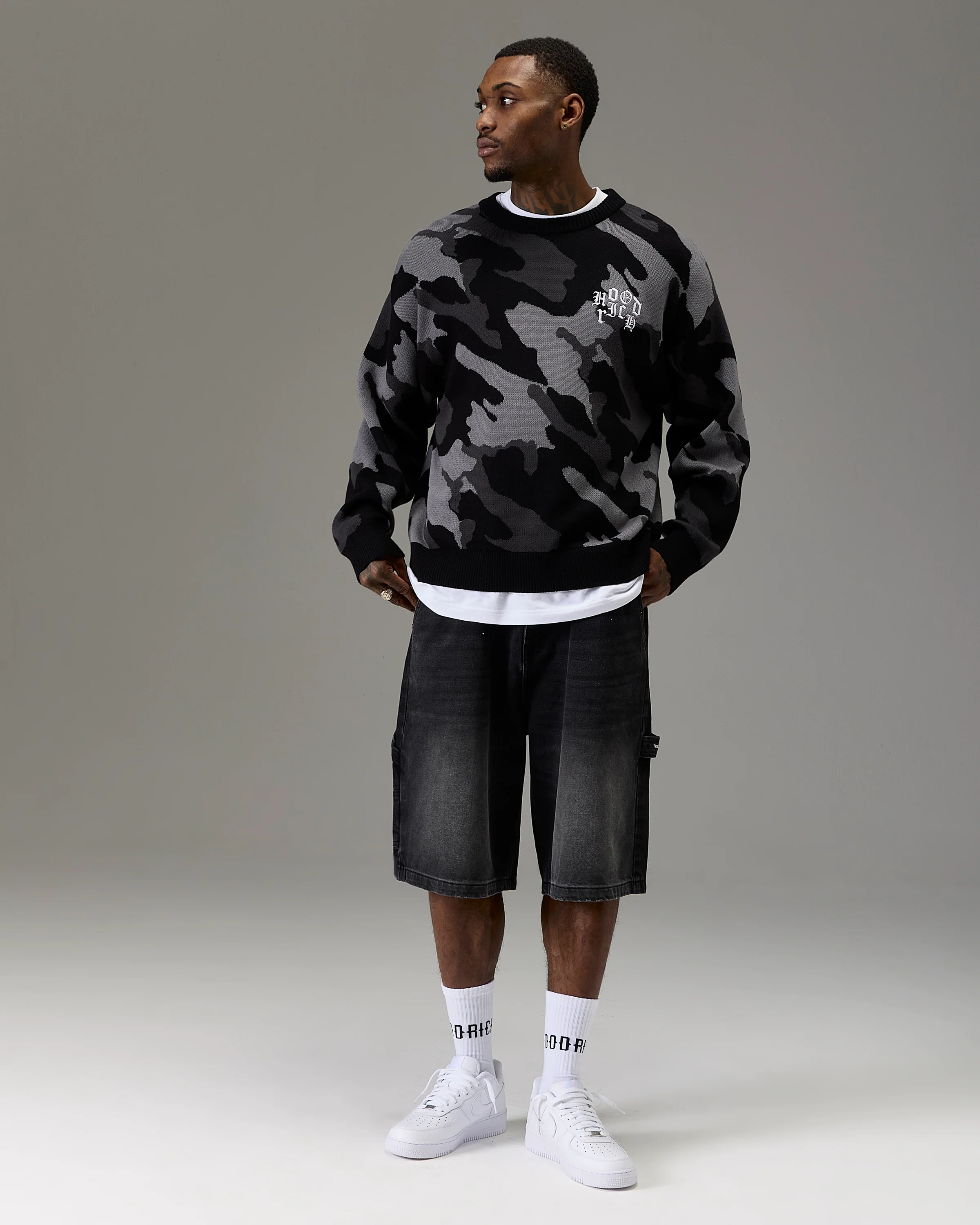 The Winner's Circle Knitwear Sweater - Black/Camo - Image 3