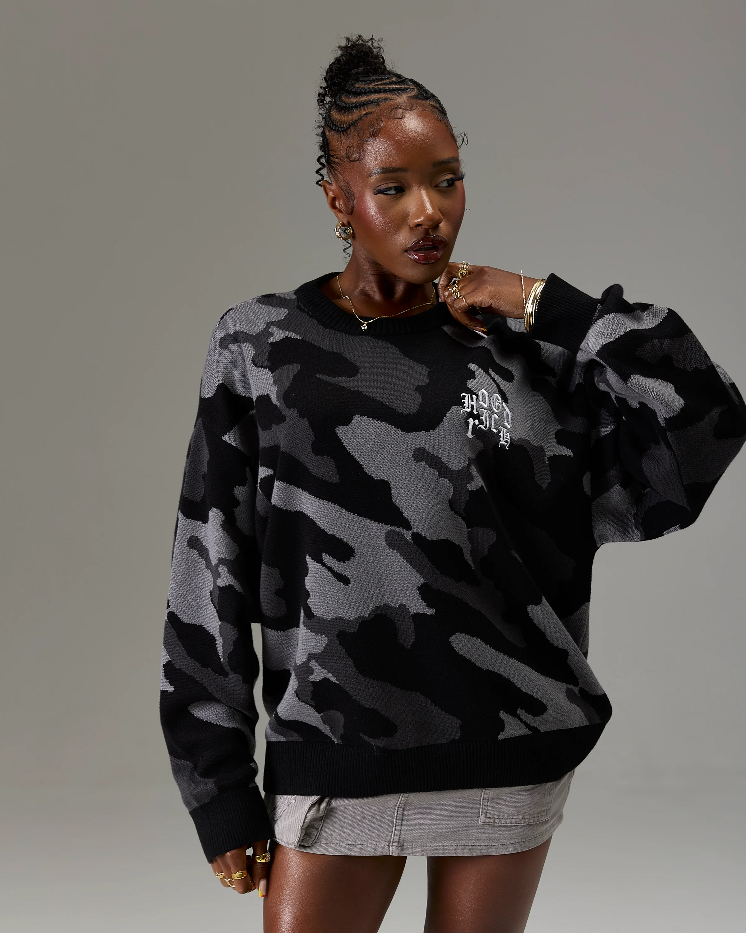 The Winner's Circle Knitwear Sweater - Black/Camo - Image 8
