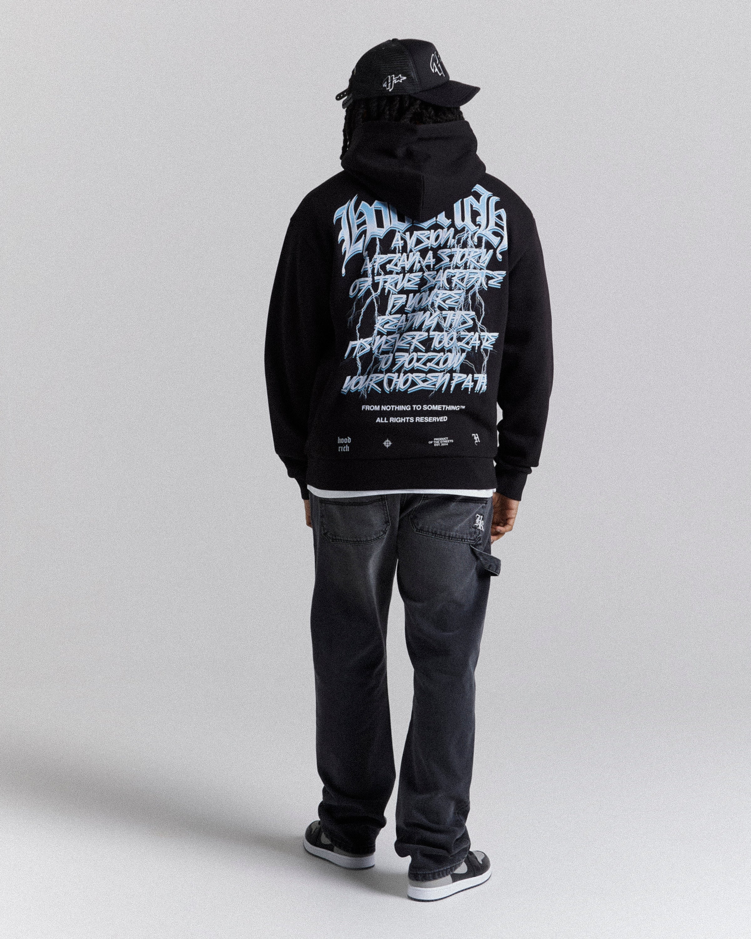 Tornado Oversized Hoodie - Black/White/Blue - Image 5