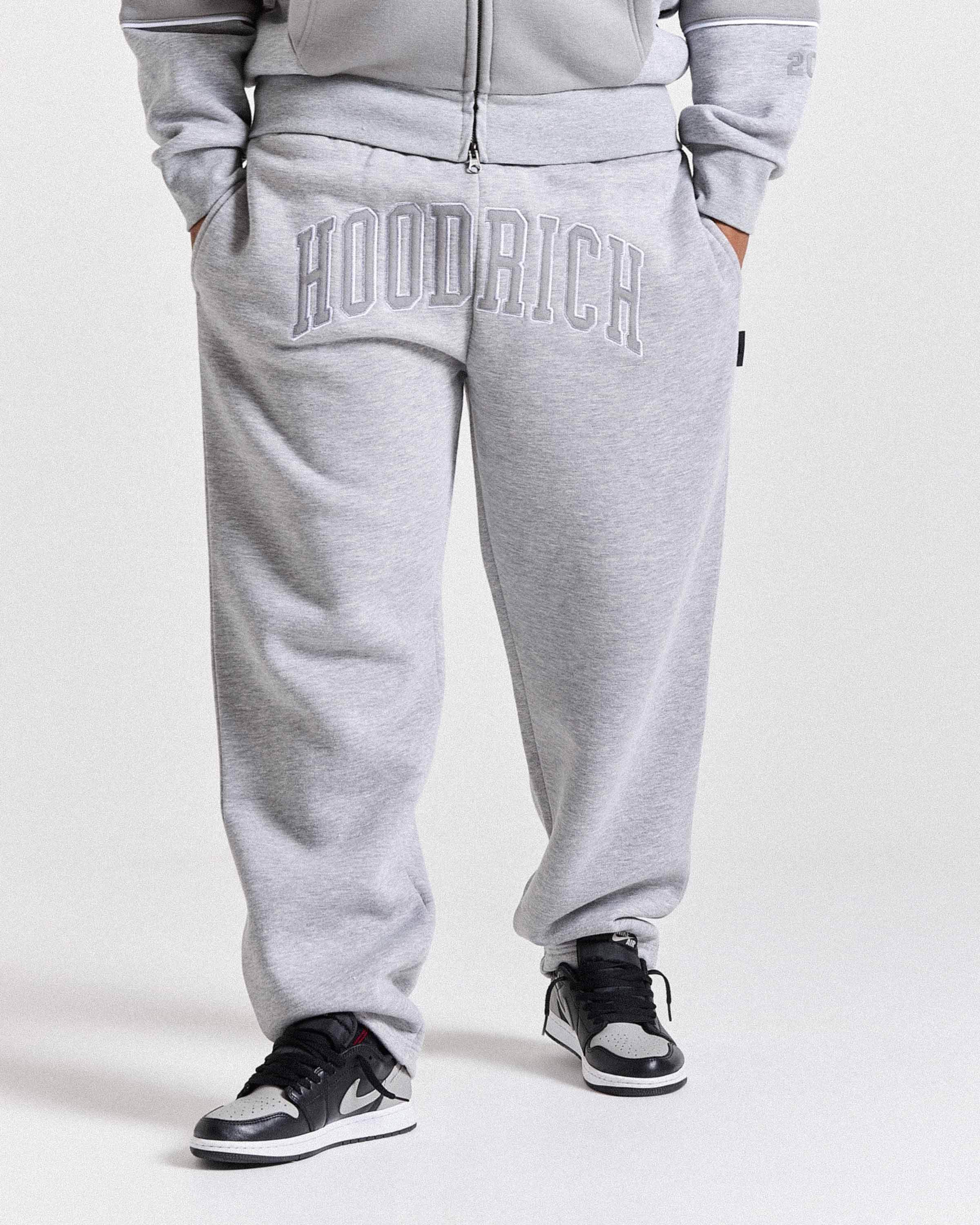 Varsite Oversized Wide Leg Joggers - Grey/White - Image 11
